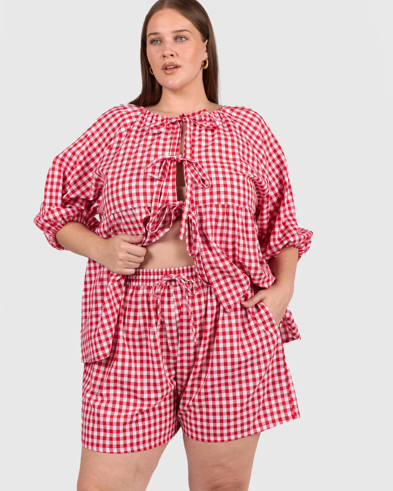 FINAL SALE | Matilda Shorts | Red Gingham - Image 4