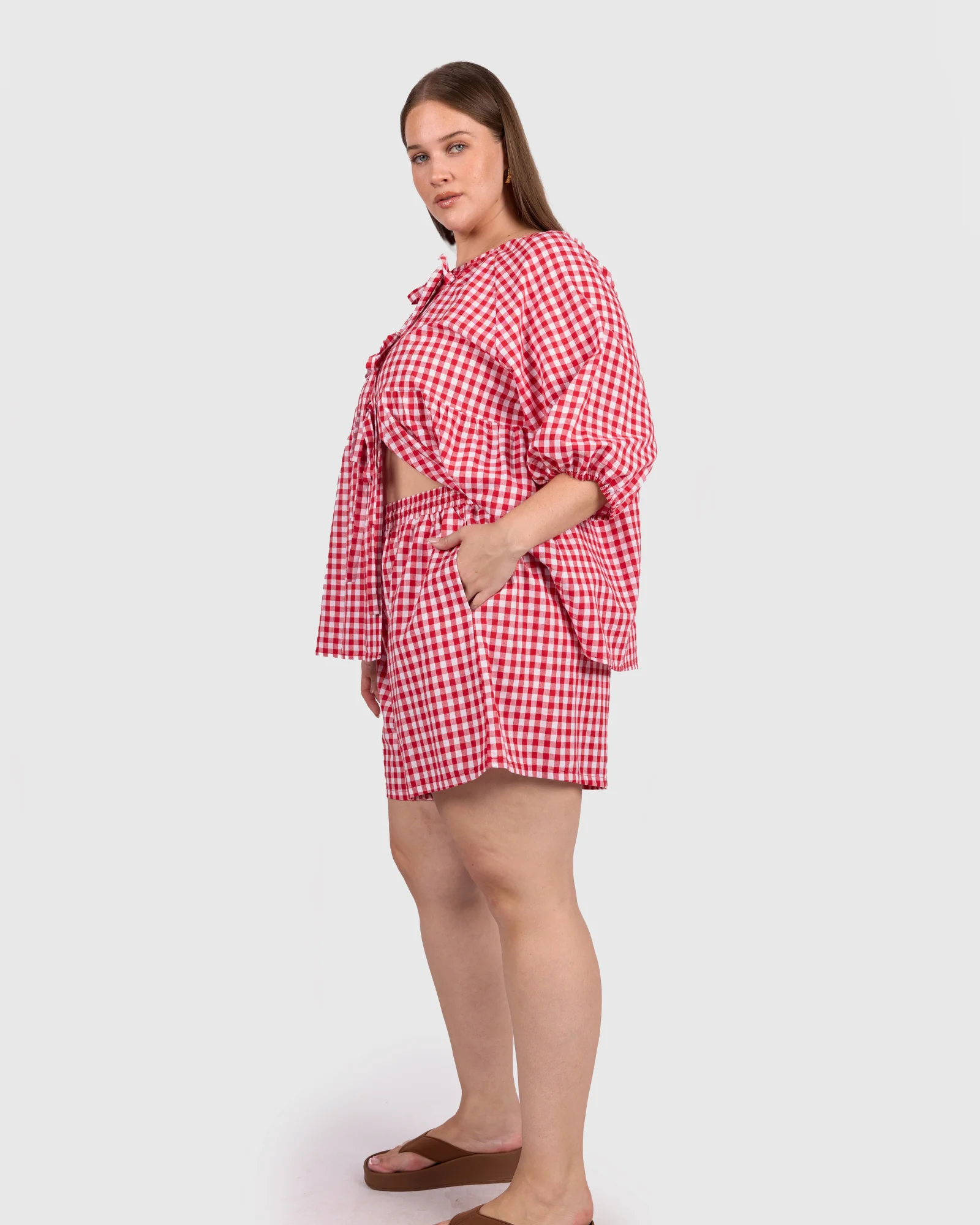 FINAL SALE | Matilda Shorts | Red Gingham - Image 5