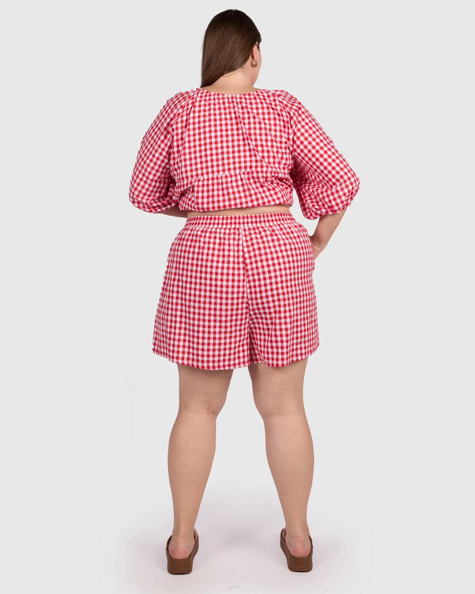 FINAL SALE | Matilda Shorts | Red Gingham - Image 6