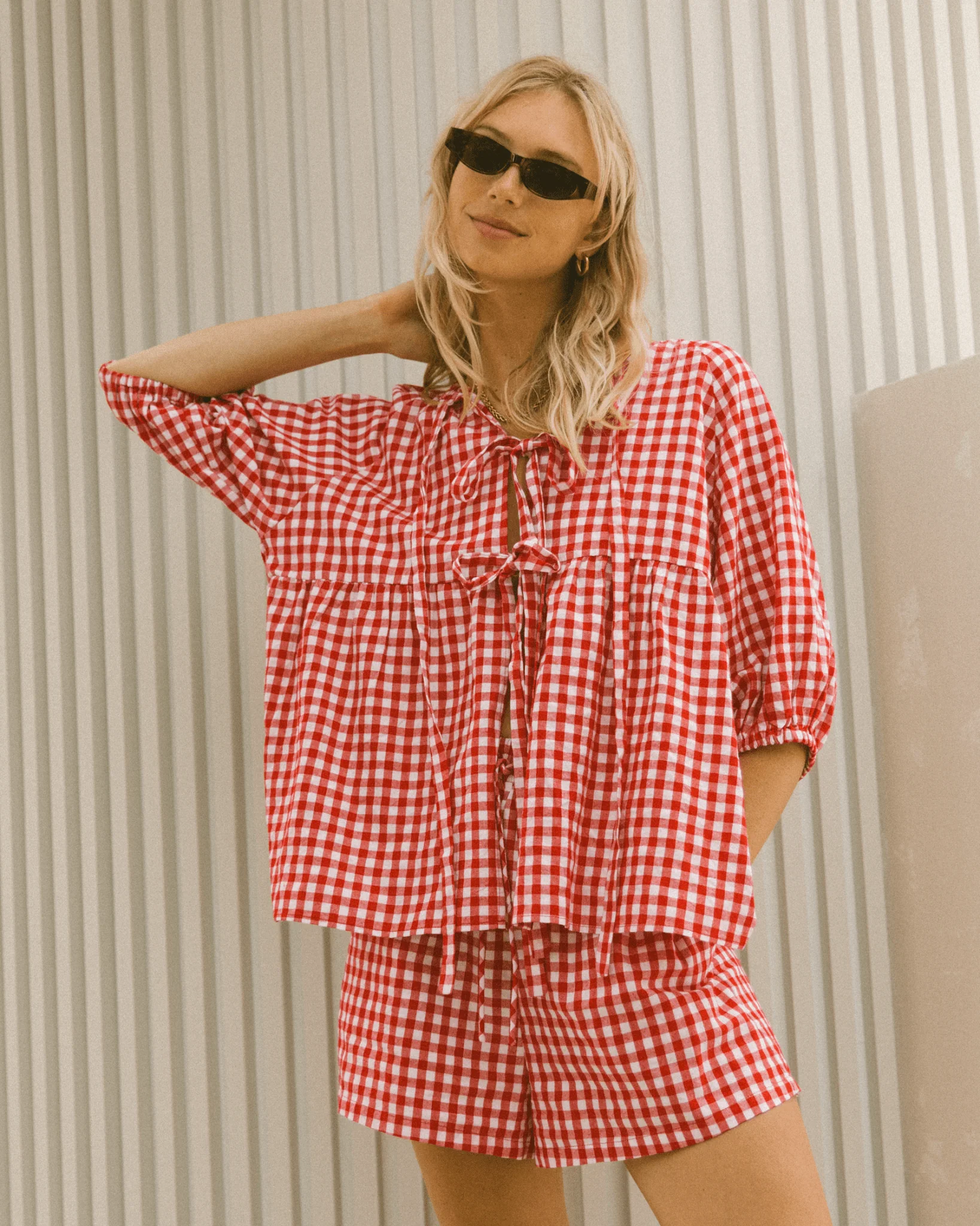 FINAL SALE | Matilda Shorts | Red Gingham - Image 8