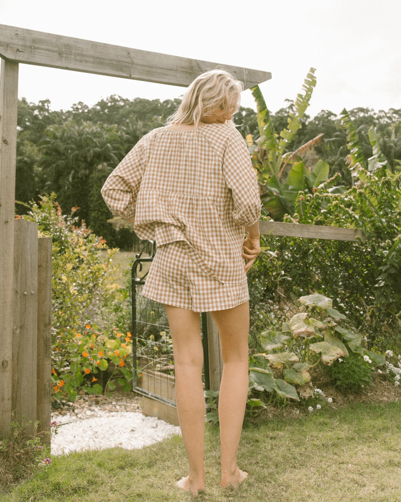 FINAL SALE | Matilda Shorts | Caramel Gingham - Image 10