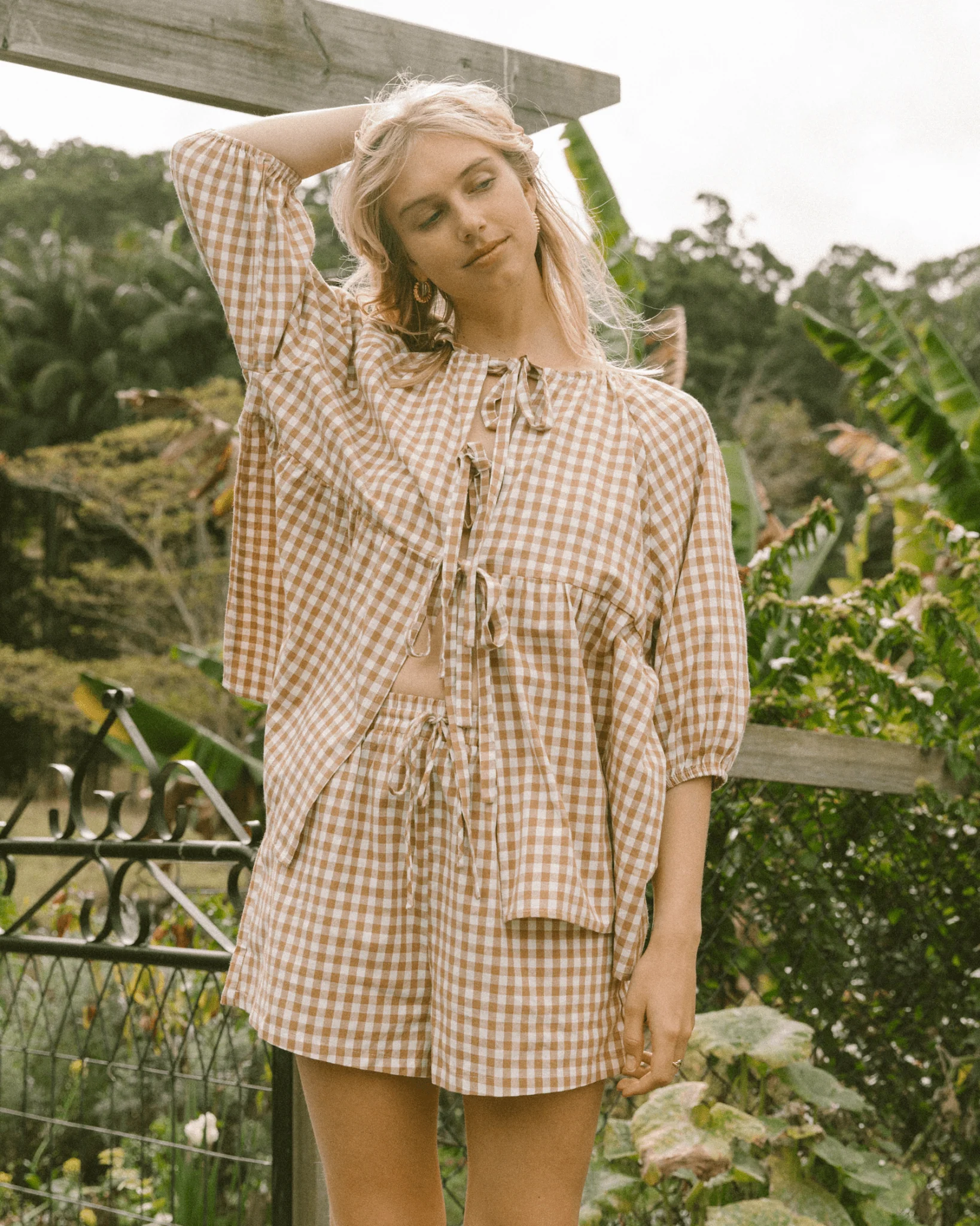 FINAL SALE | Matilda Shorts | Caramel Gingham - Image 12