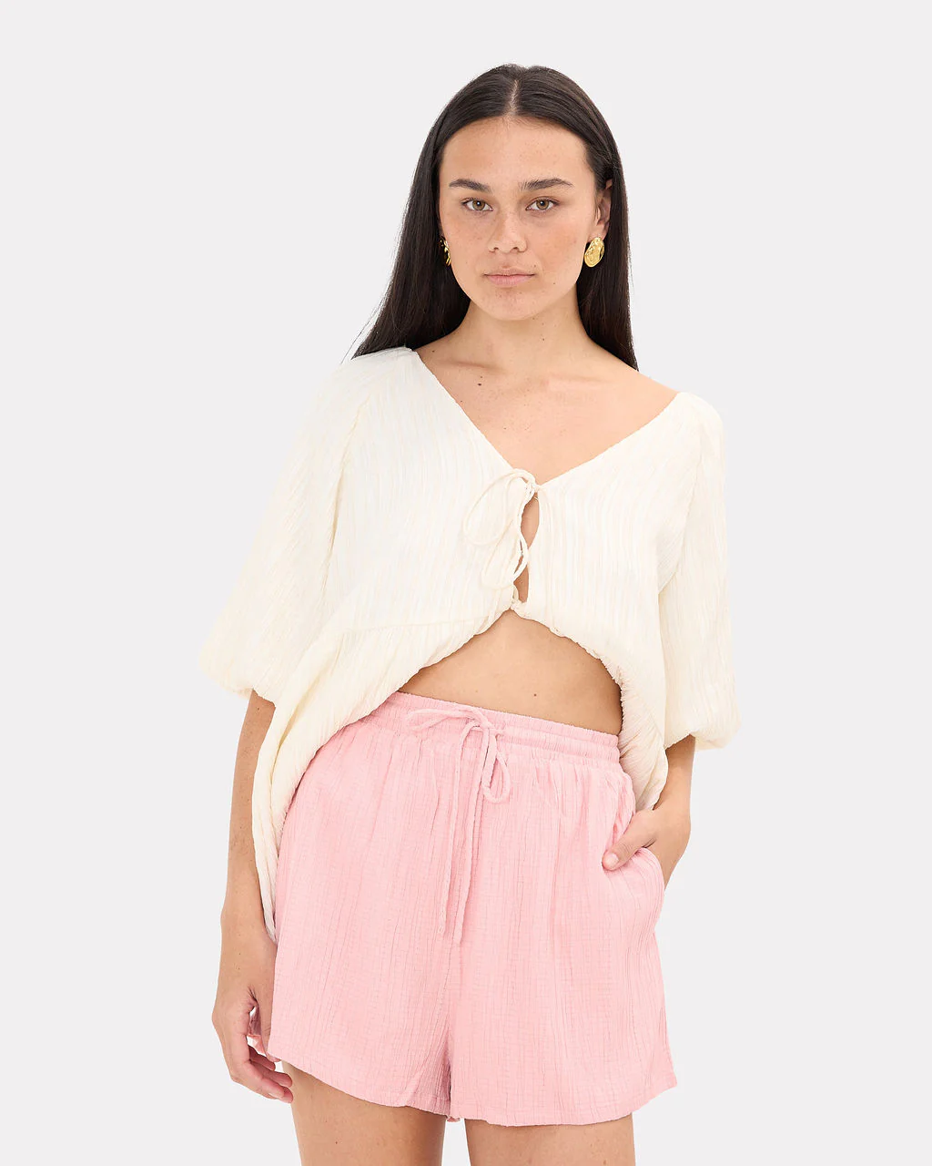 Matilda Shorts | Pink Crepe - Image 2