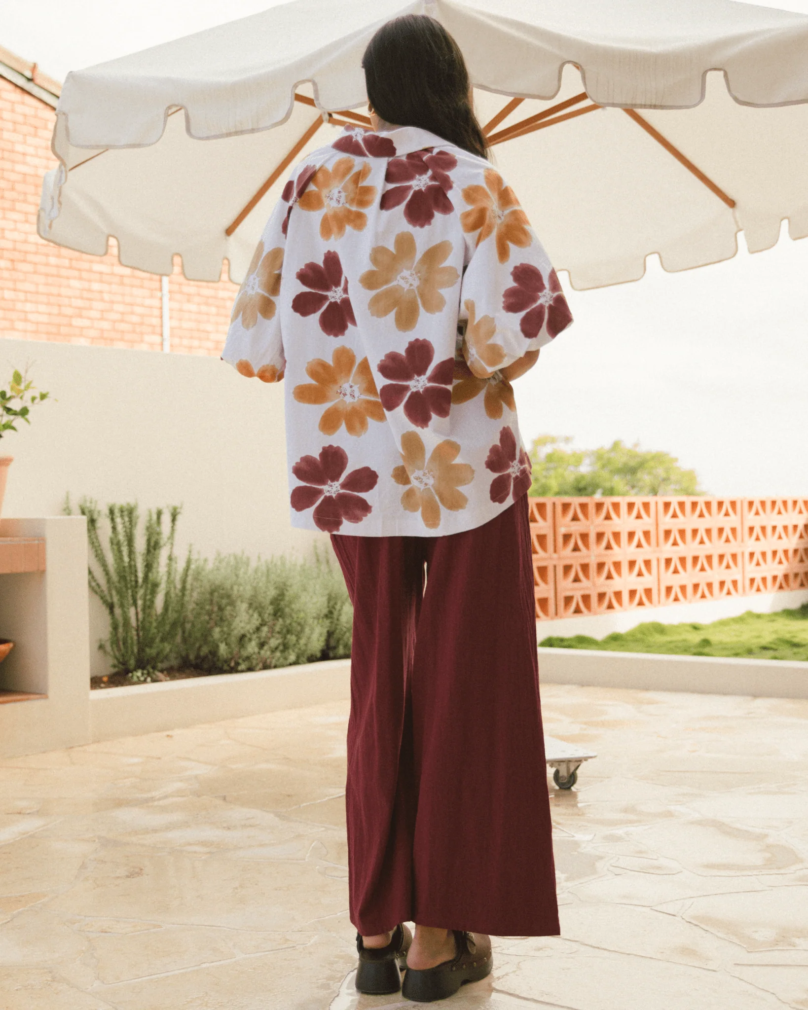 FINAL SALE | Matilda Shirt | Merlot Bloom - Image 8