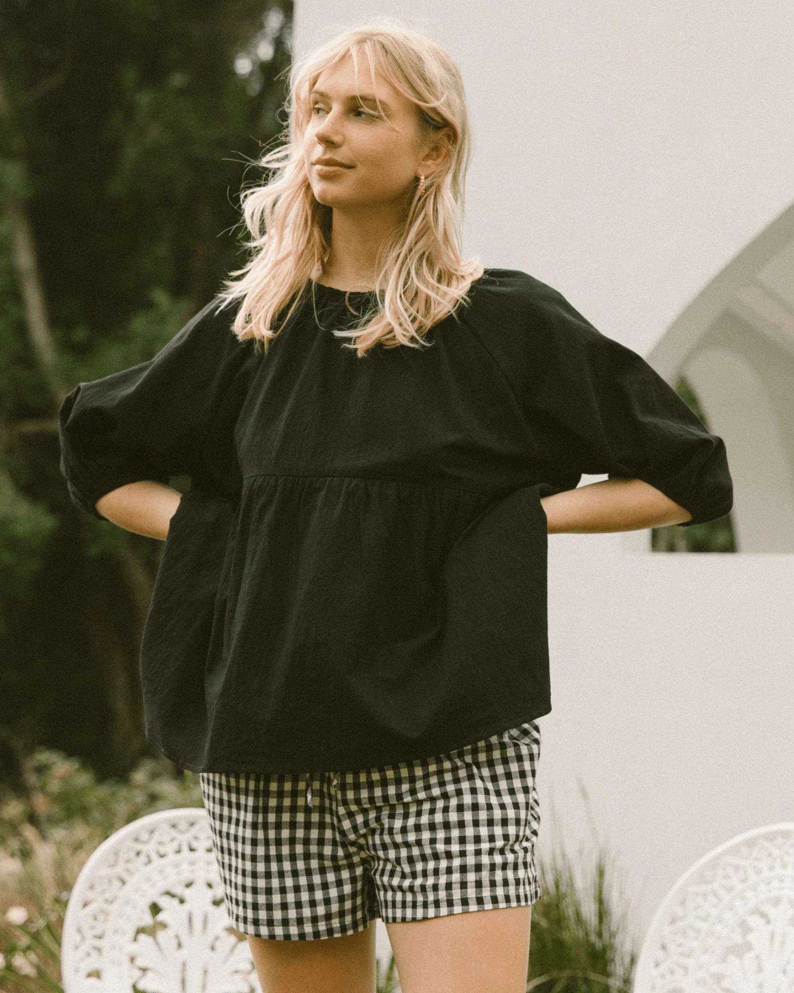FINAL SALE | Matilda Shorts | Black Gingham - Image 12