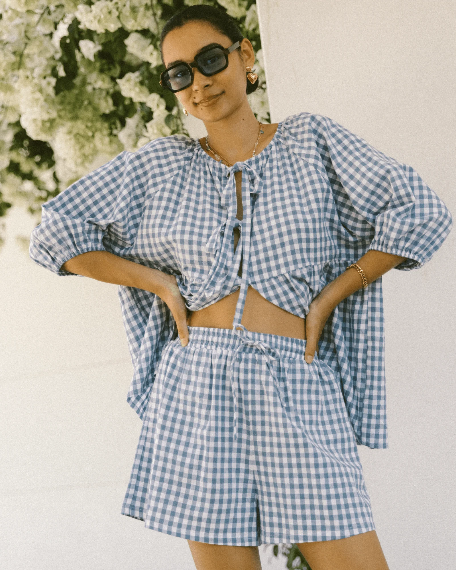 FINAL SALE | Matilda Shorts | Blue Gingham - Image 5