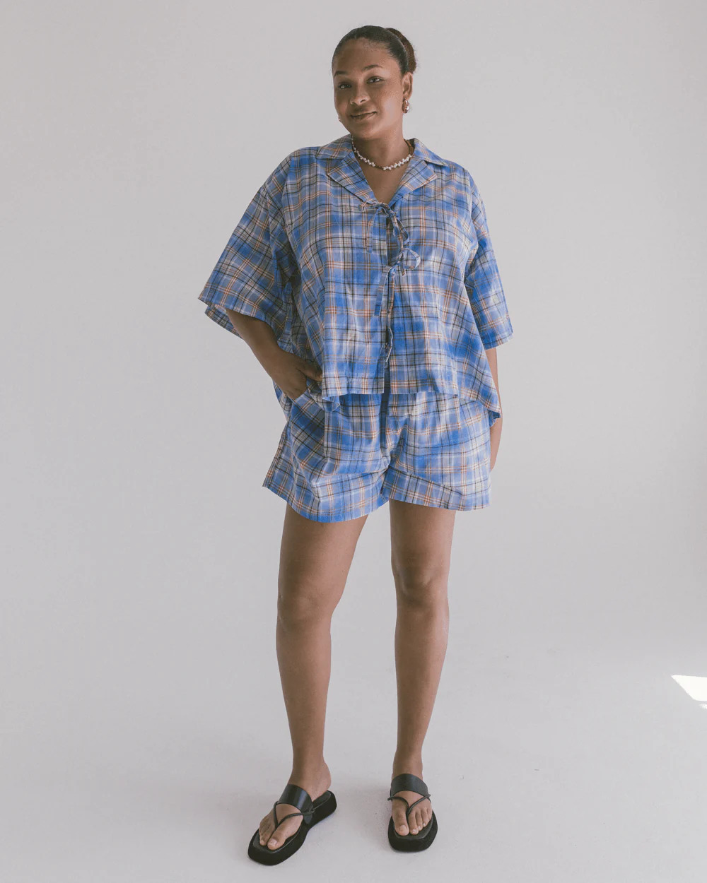 FINAL SALE | Matilda Shorts | Blue Ridge Gingham - Image 3