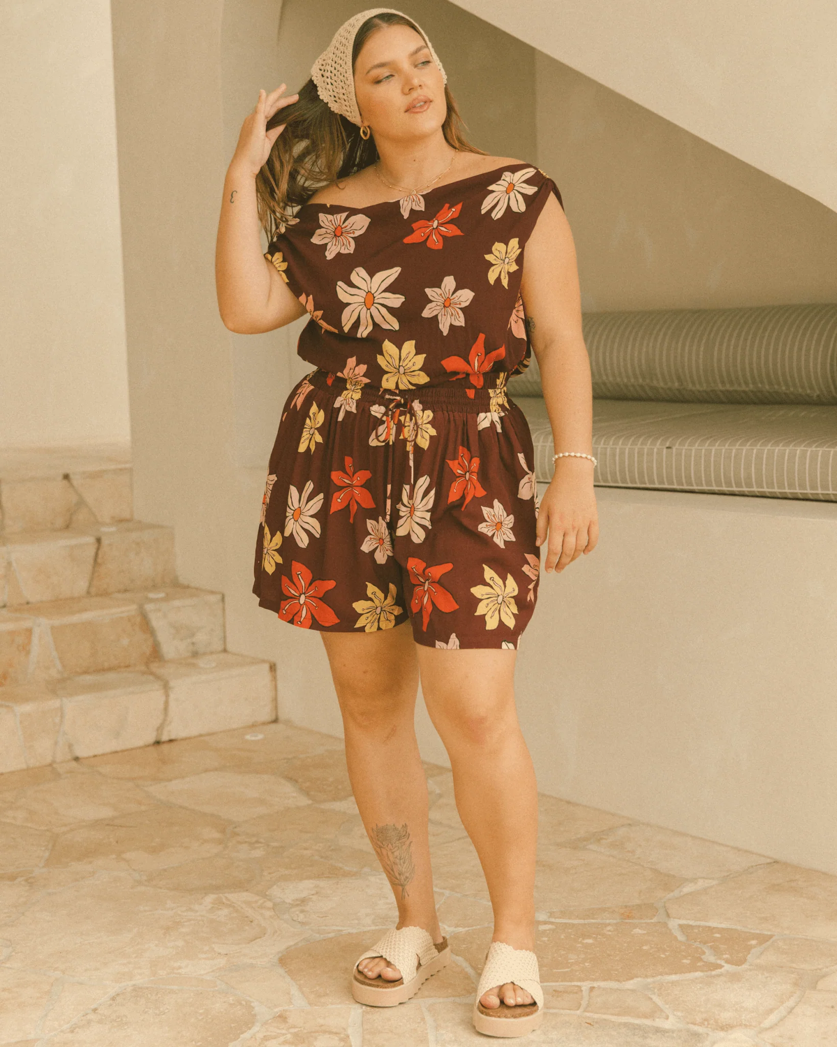 FINAL SALE | Matilda Shorts | Chocolate Flowers - Image 2
