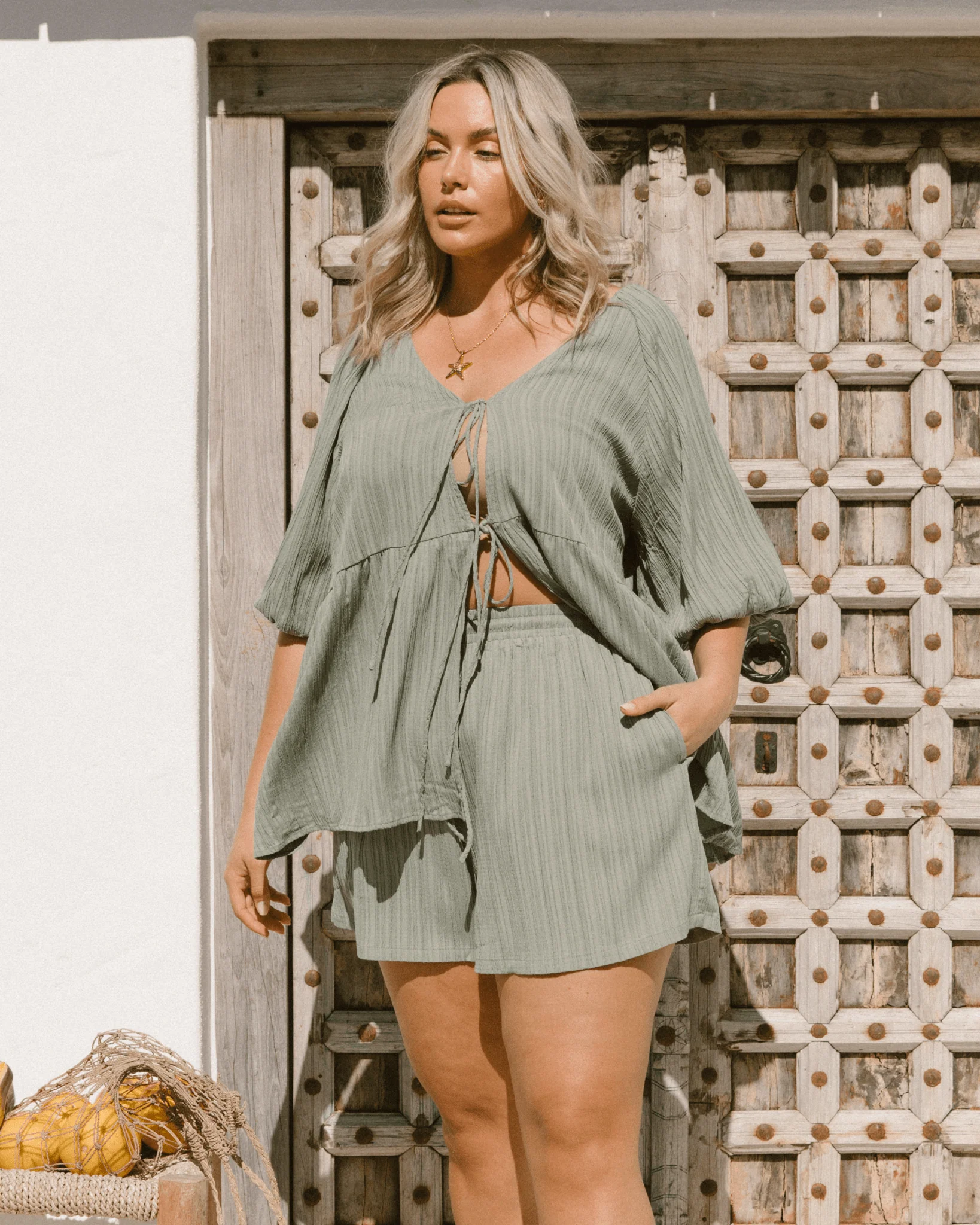 Matilda Shorts | Green Crepe - Image 11