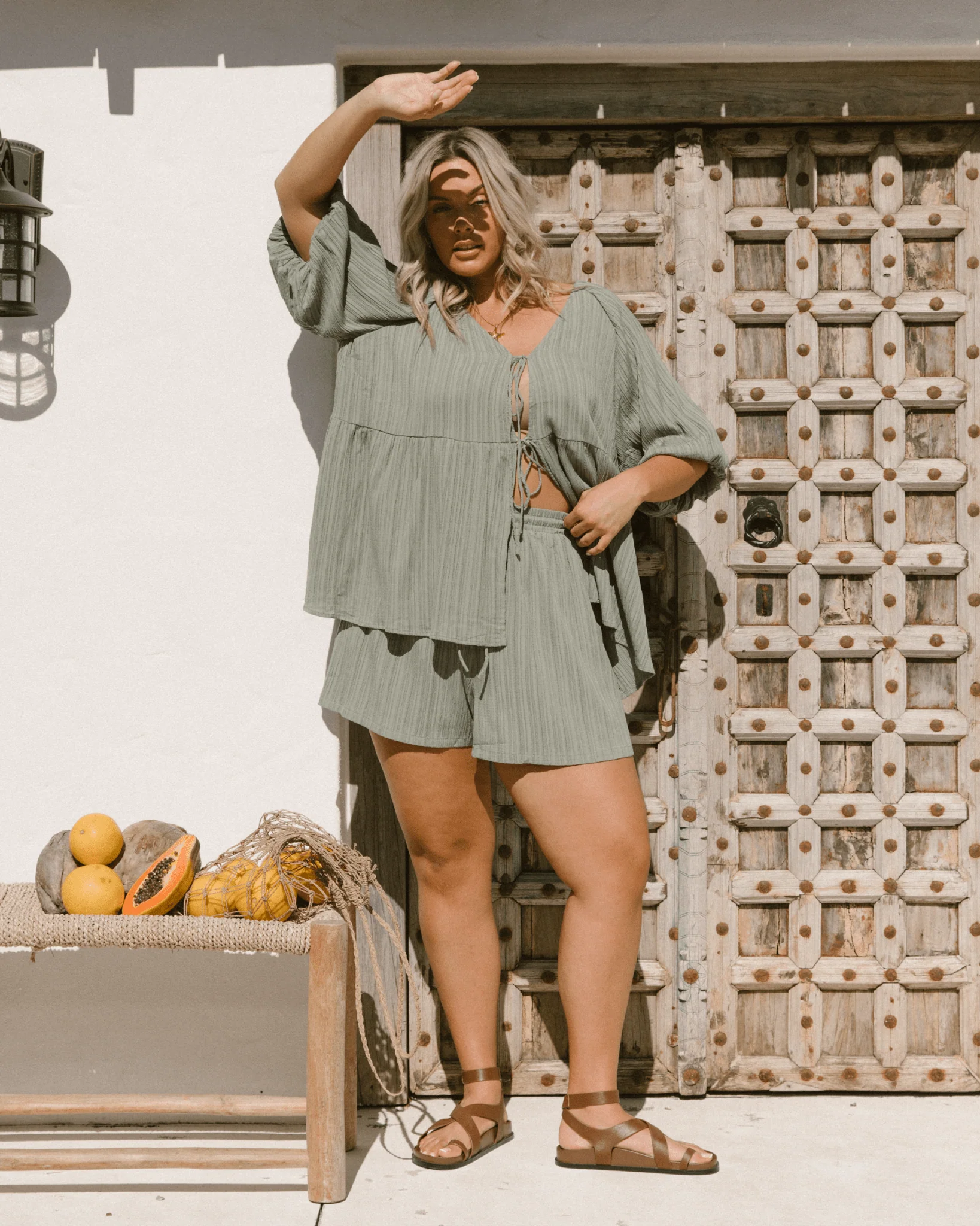 Matilda Shorts | Green Crepe - Image 12