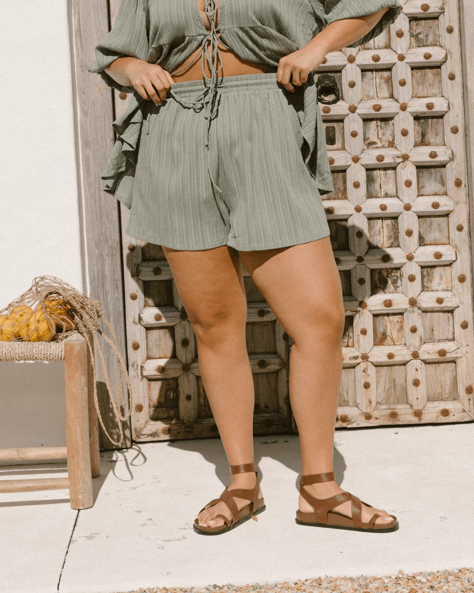Matilda Shorts | Green Crepe - Image 6