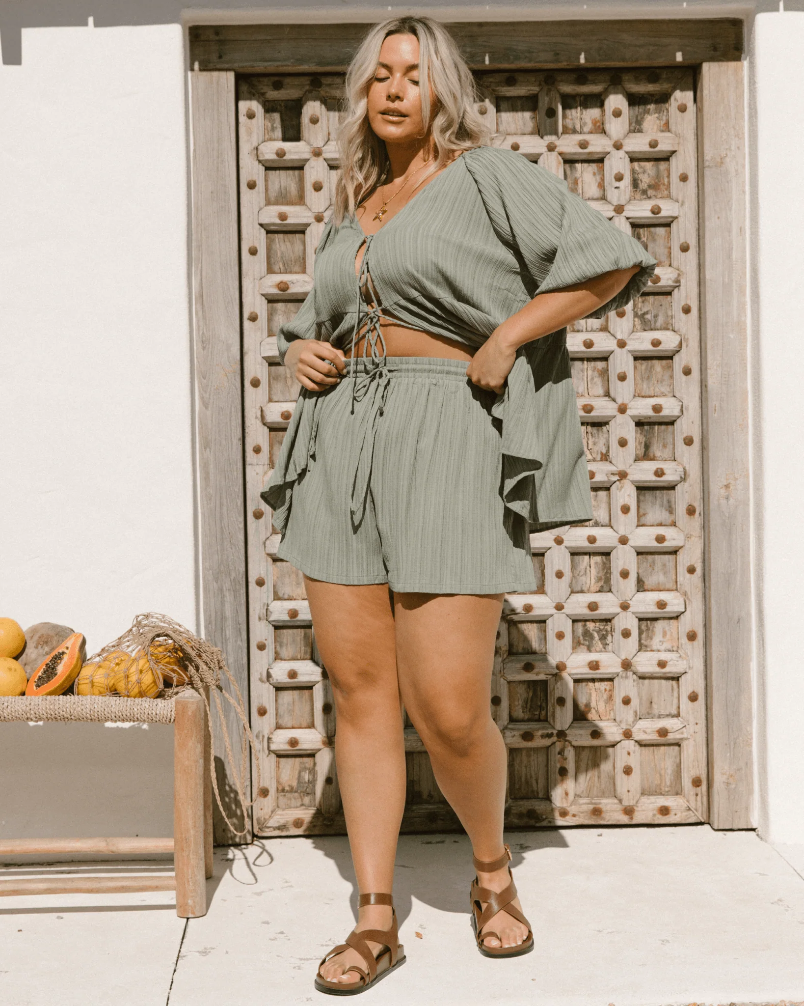 Matilda Shorts | Green Crepe - Image 7