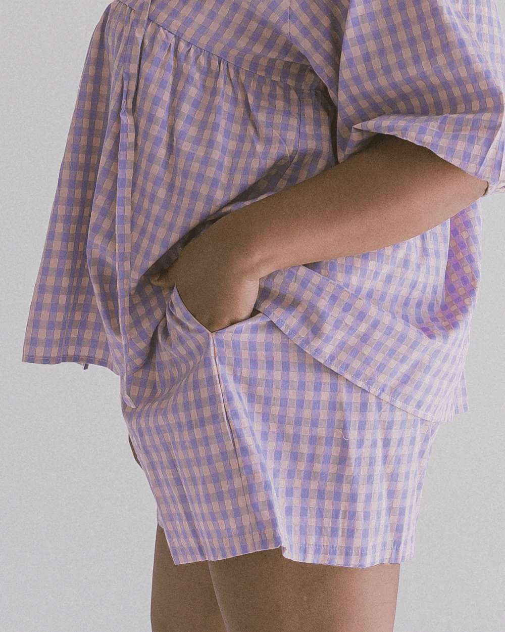 FINAL SALE | Matilda Shorts | Pink/Purple Gingham - Image 4