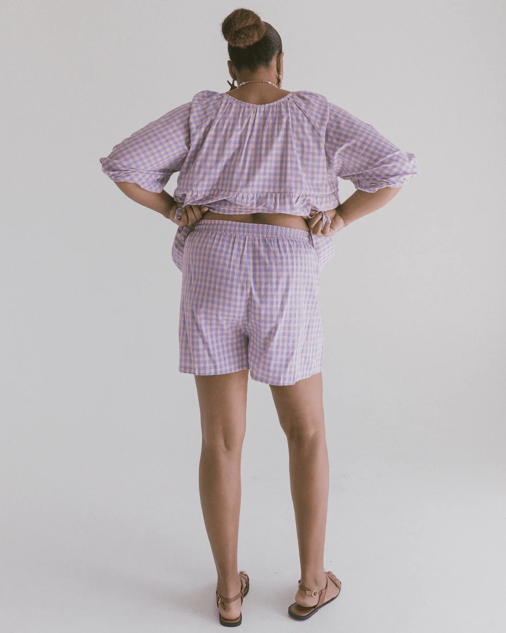 FINAL SALE | Matilda Shorts | Pink/Purple Gingham - Image 5