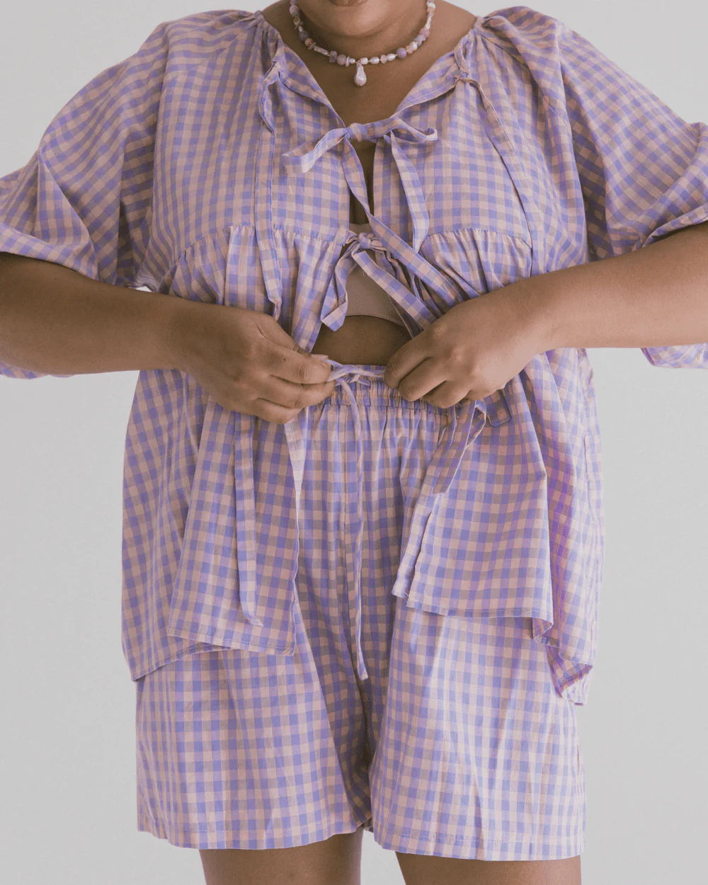 FINAL SALE | Matilda Shorts | Pink/Purple Gingham - Image 6