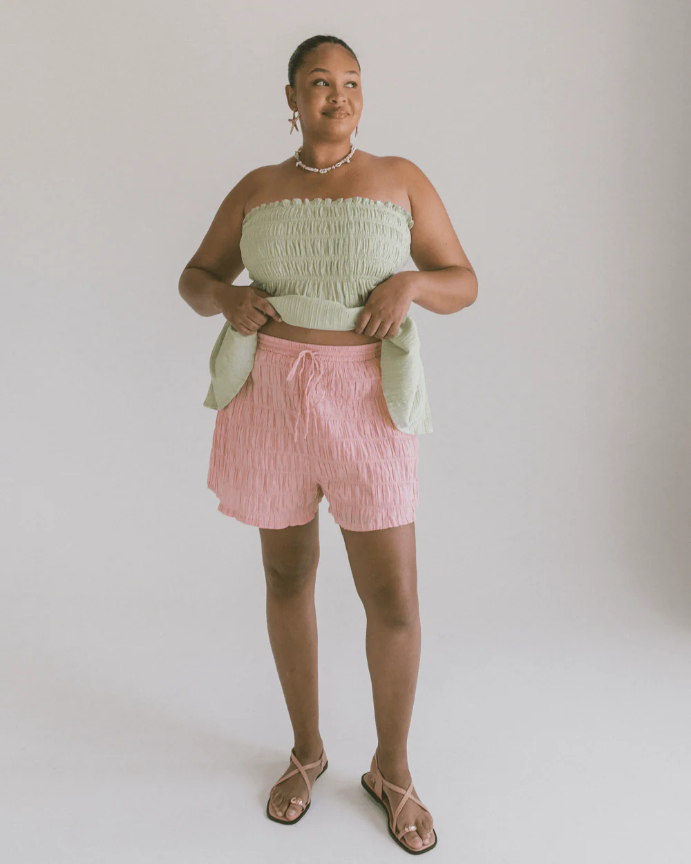 FINAL SALE | Matilda Shorts | Pink Seersucker