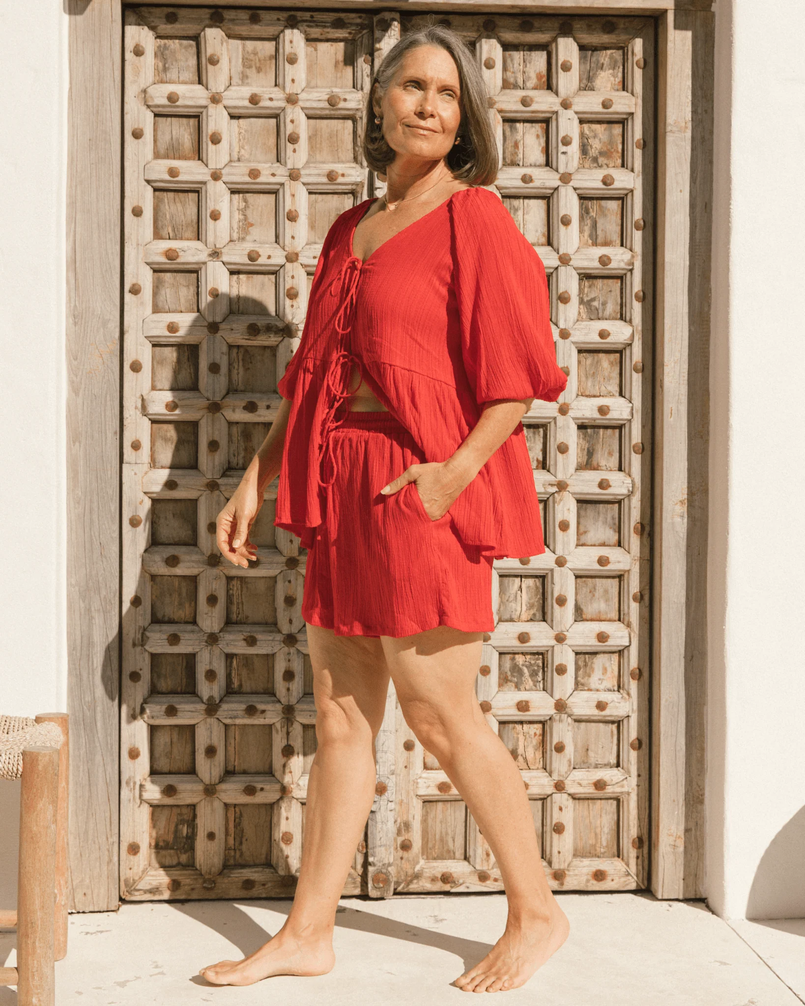 FINAL SALE | Matilda Shorts | Red Crepe - Image 11