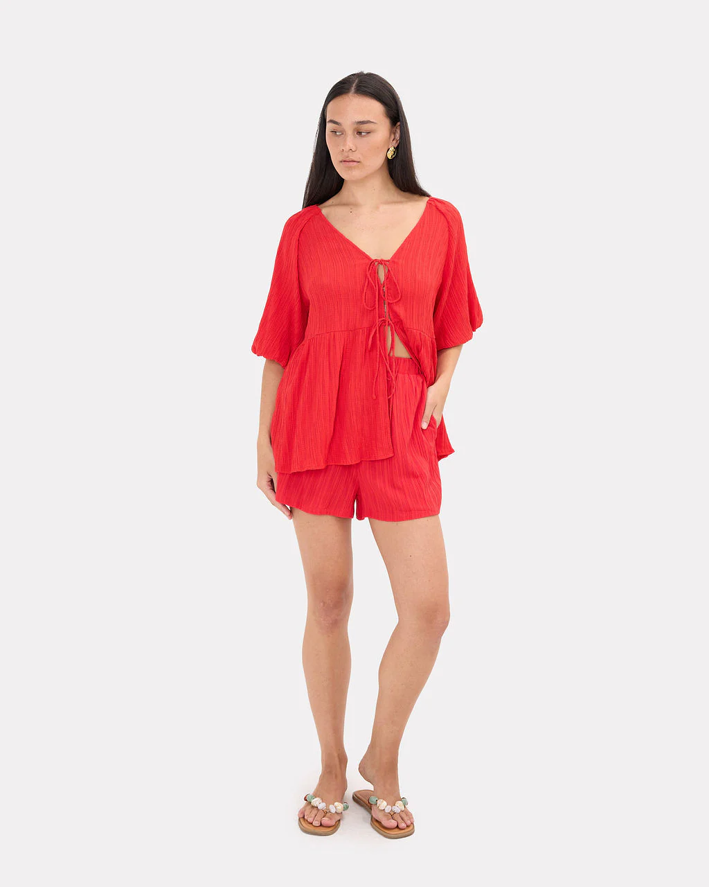 FINAL SALE | Matilda Shorts | Red Crepe - Image 2