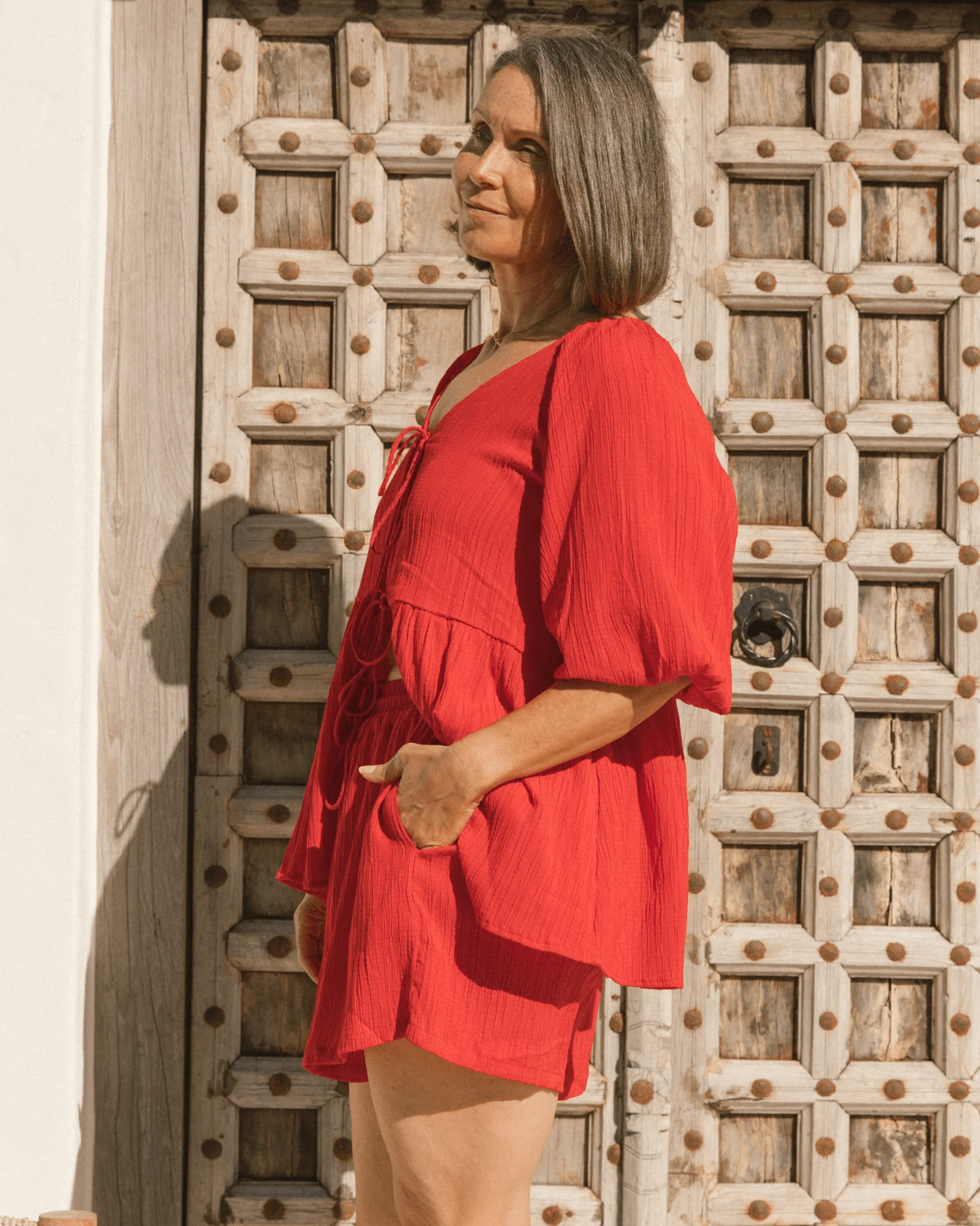 FINAL SALE | Matilda Shorts | Red Crepe - Image 6