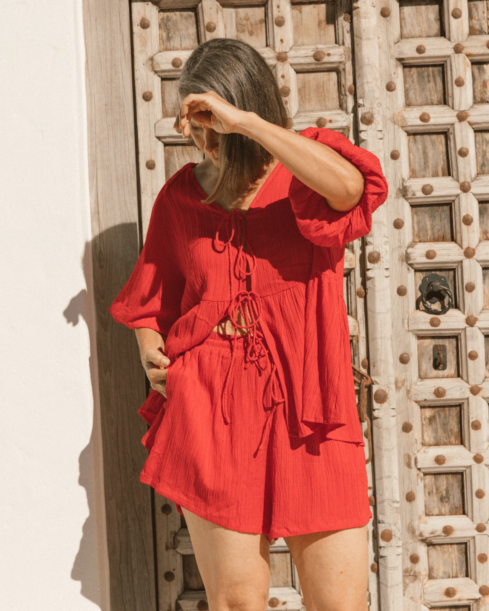 FINAL SALE | Matilda Shorts | Red Crepe - Image 7