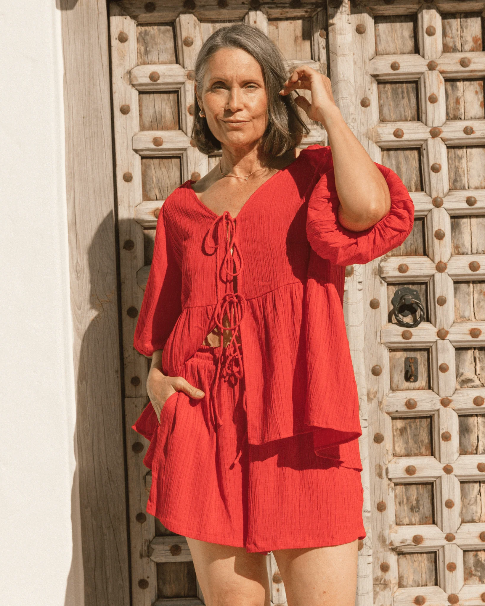 FINAL SALE | Matilda Shorts | Red Crepe - Image 8