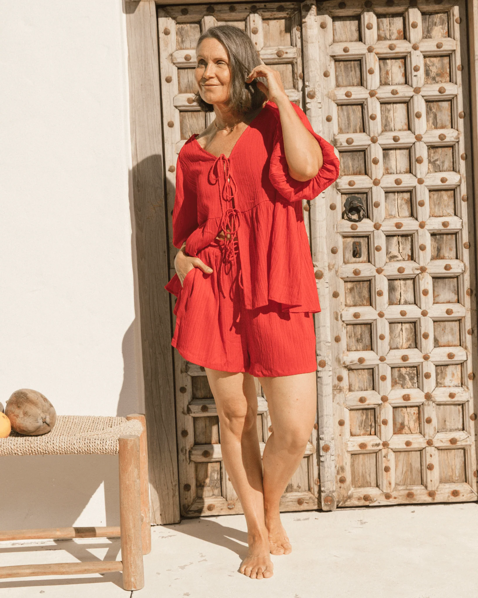 FINAL SALE | Matilda Shorts | Red Crepe - Image 9