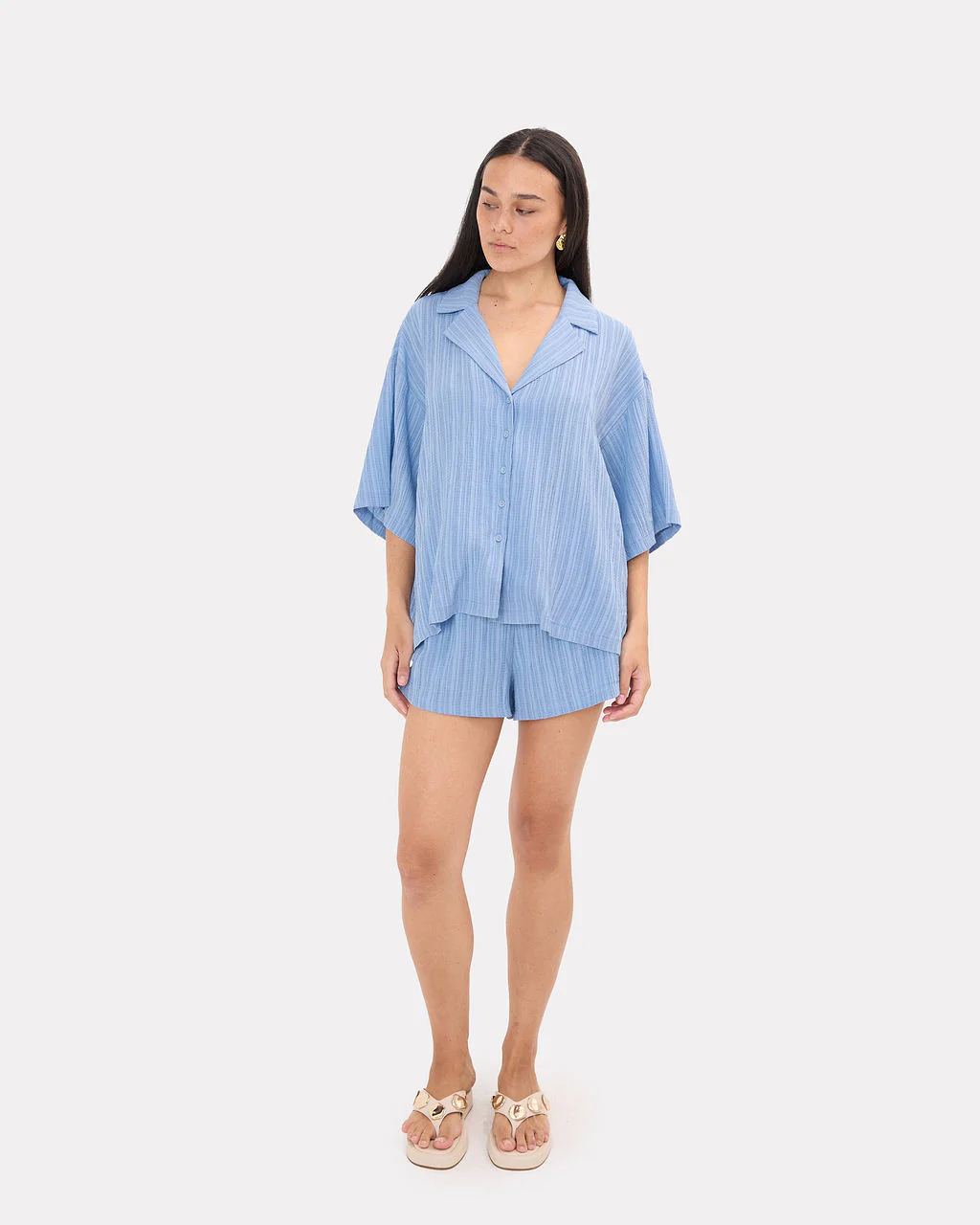 FINAL SALE | Matilda Shorts | Sky Crepe - Image 4