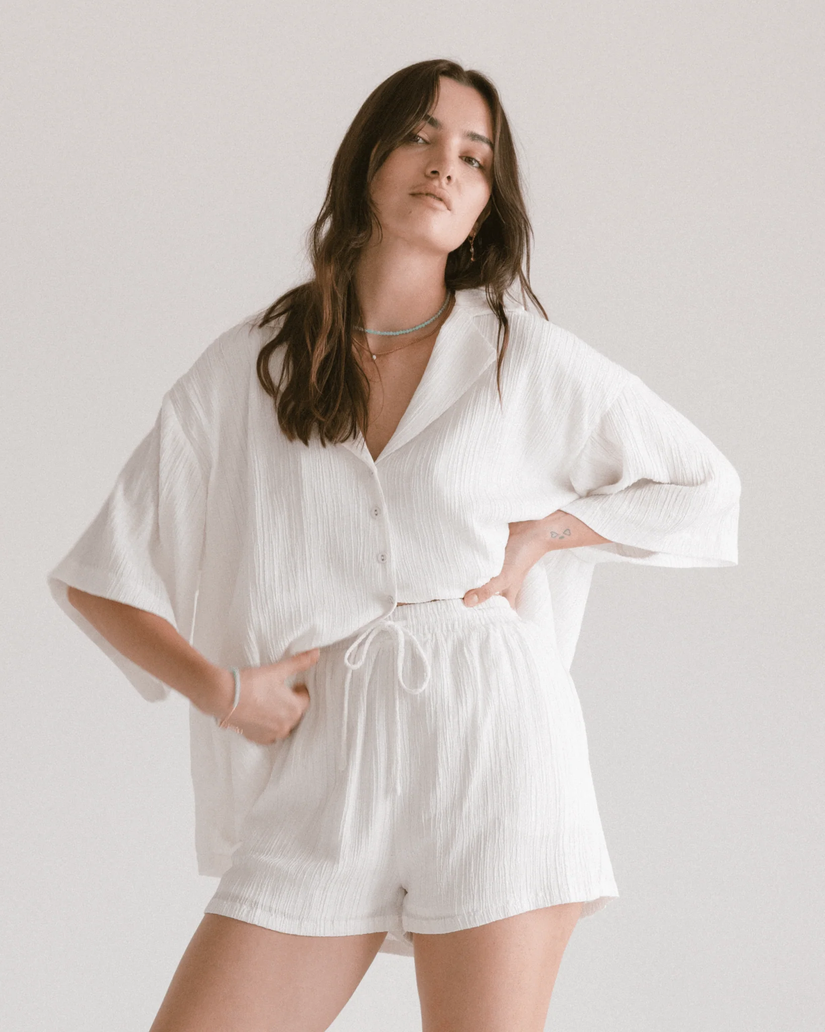 Matilda Shorts | White Crepe - Image 4