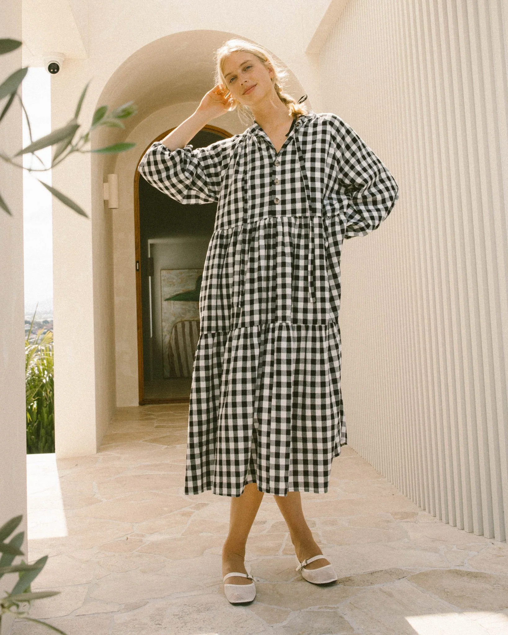 FINAL SALE | Maxi Avalon Smock Dress | Black Gingham - Image 10