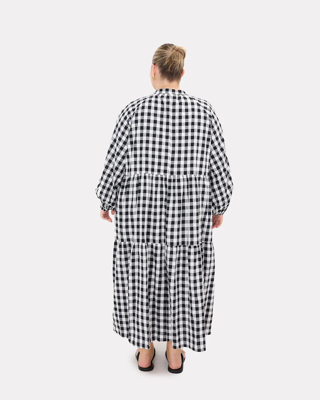 FINAL SALE | Maxi Avalon Smock Dress | Black Gingham - Image 4
