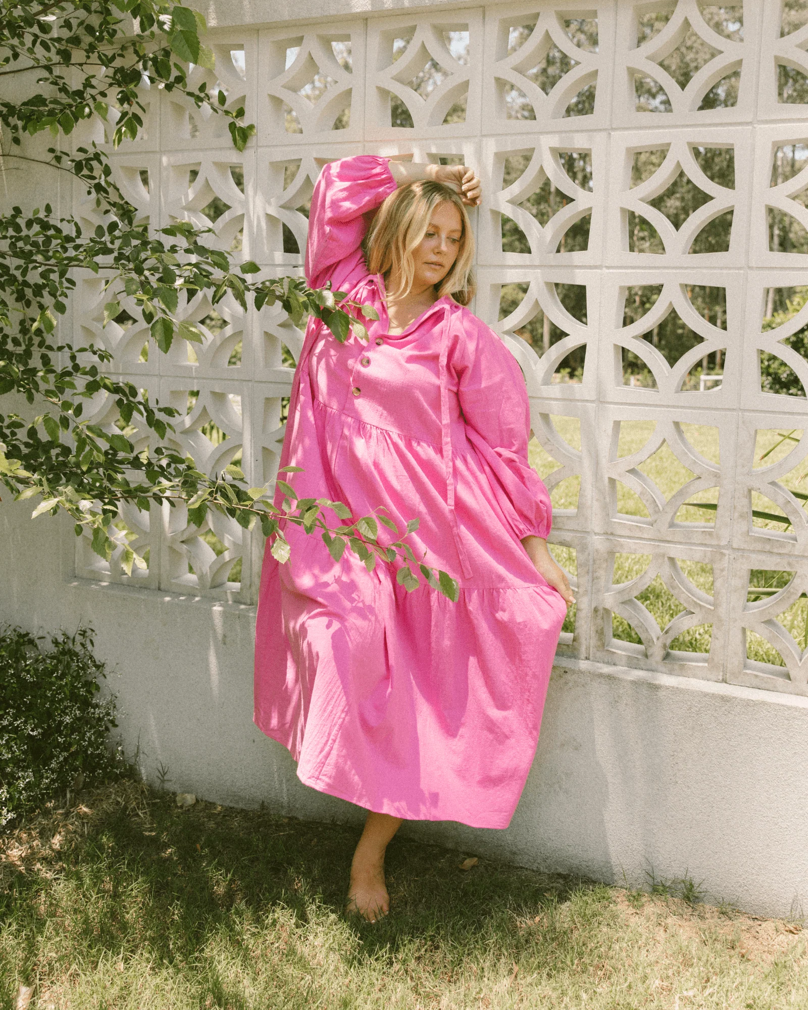 Maxi Avalon Smock Dress | Pink - Image 3