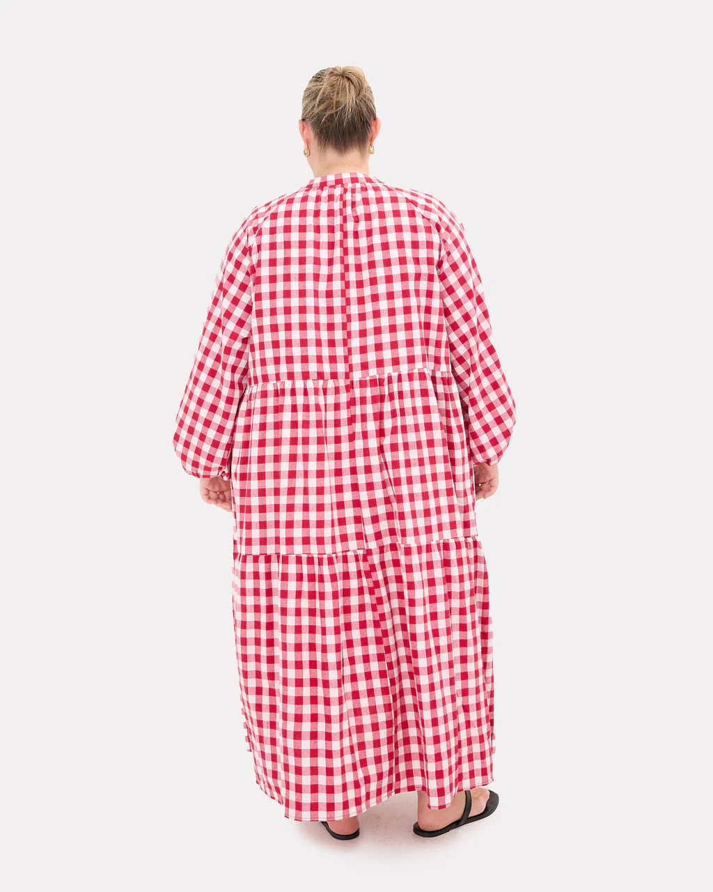 FINAL SALE | Maxi Avalon Smock Dress | Red Gingham - Image 3