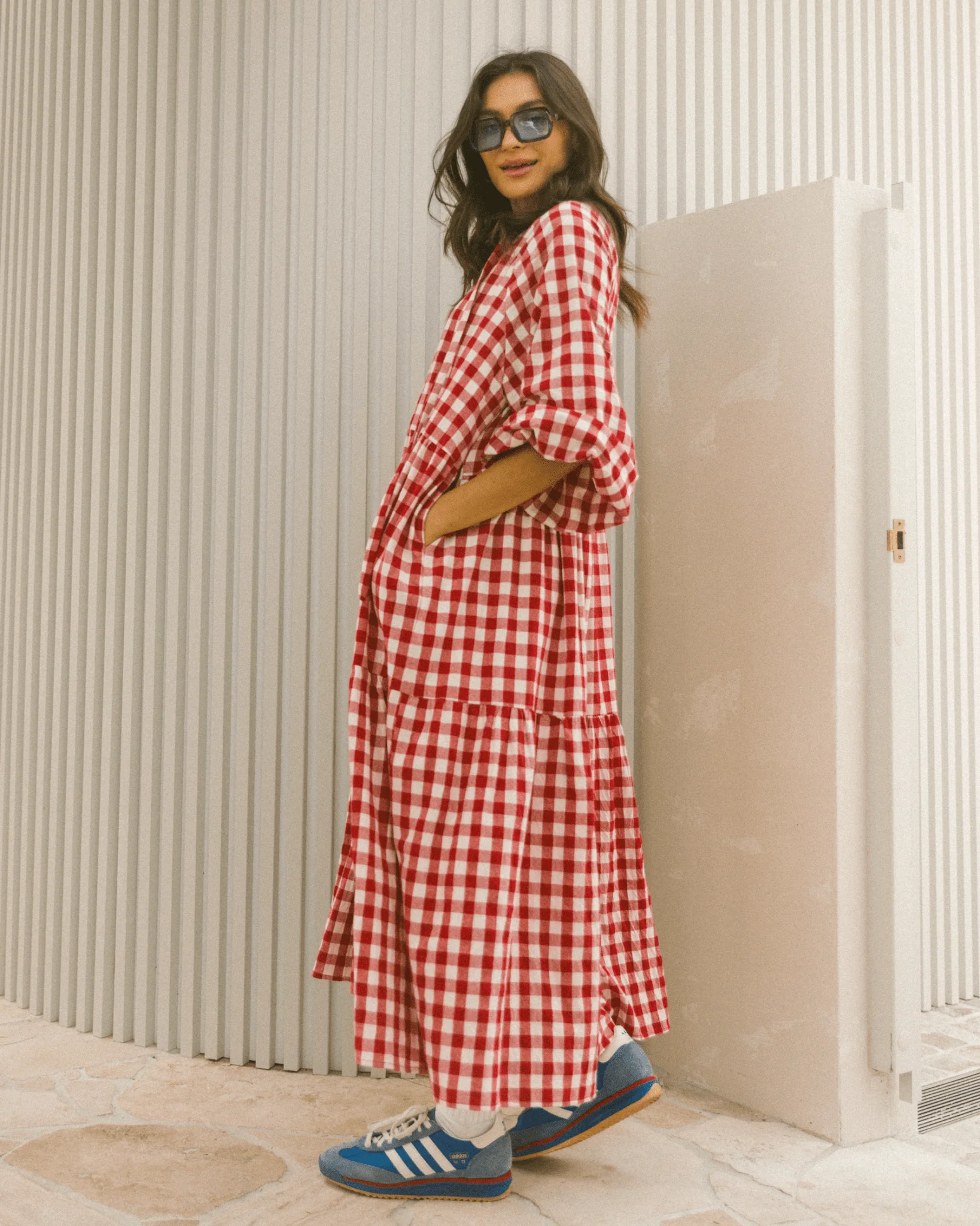FINAL SALE | Maxi Avalon Smock Dress | Red Gingham - Image 7