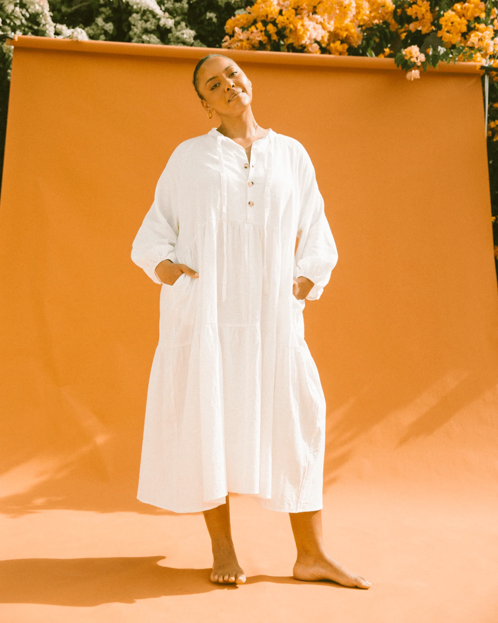 Maxi Avalon Smock Dress | White - Image 4