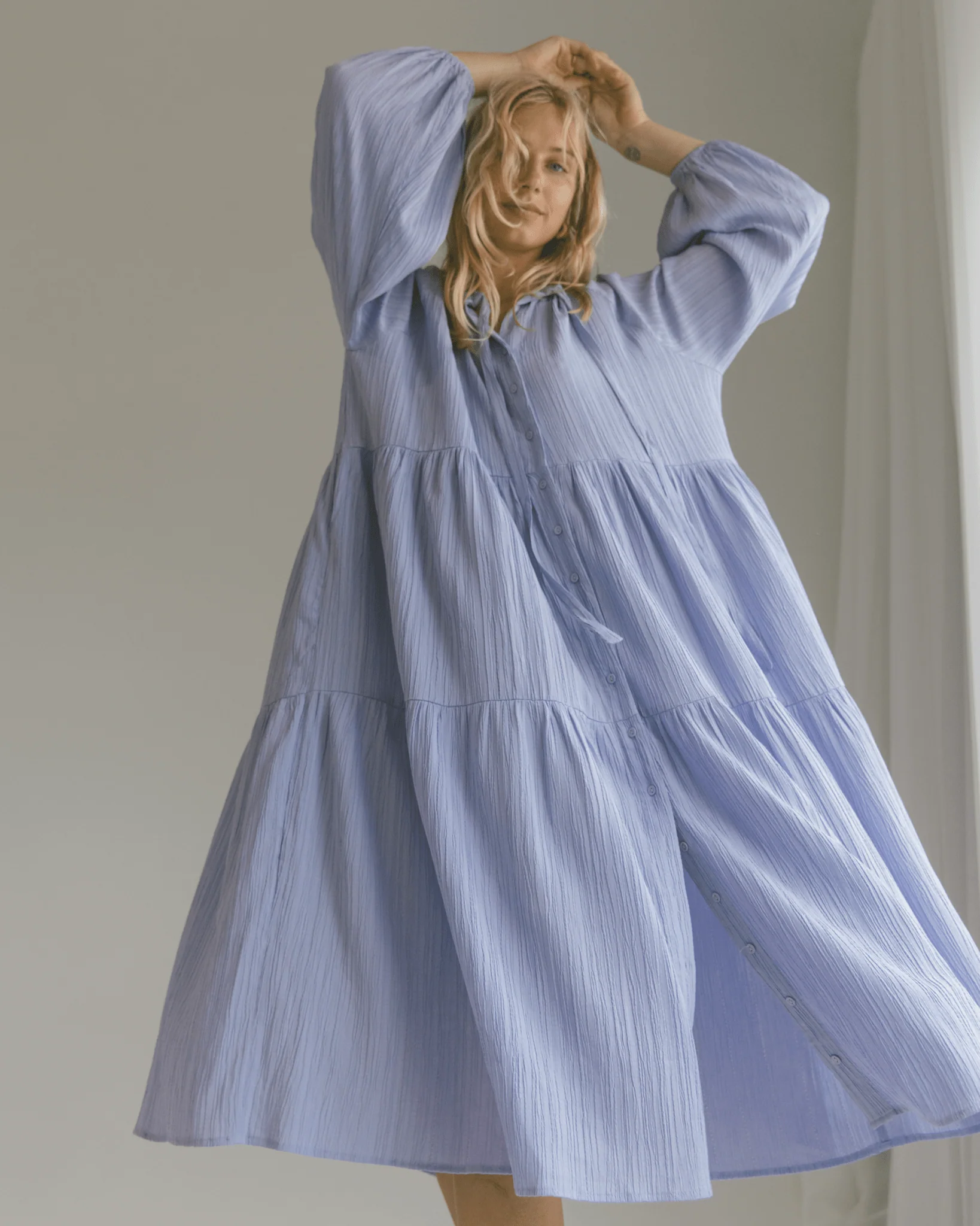 FINAL SALE | Maxi Ruby Smock Dress | Purple Crepe - Image 11