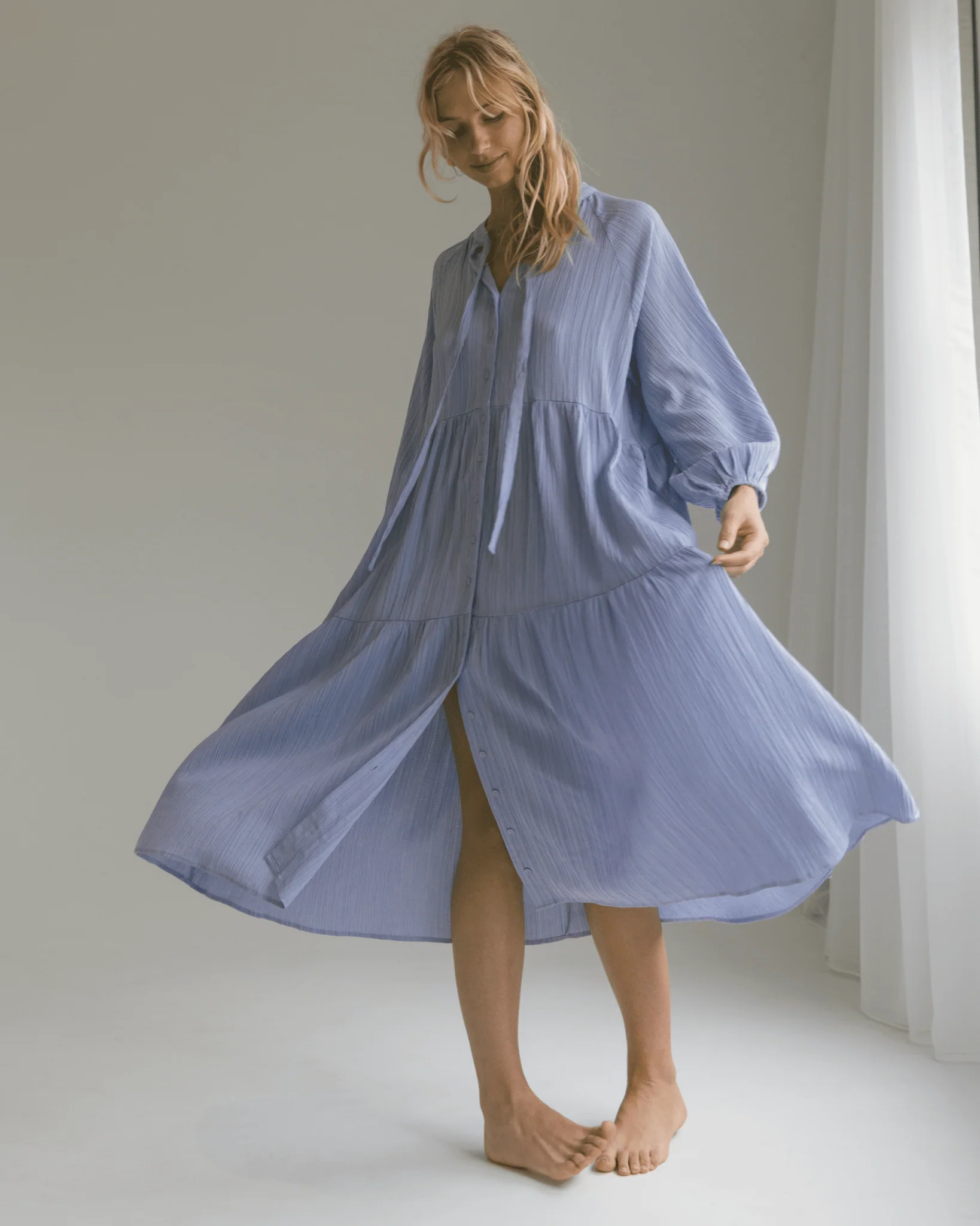 FINAL SALE | Maxi Ruby Smock Dress | Purple Crepe - Image 13