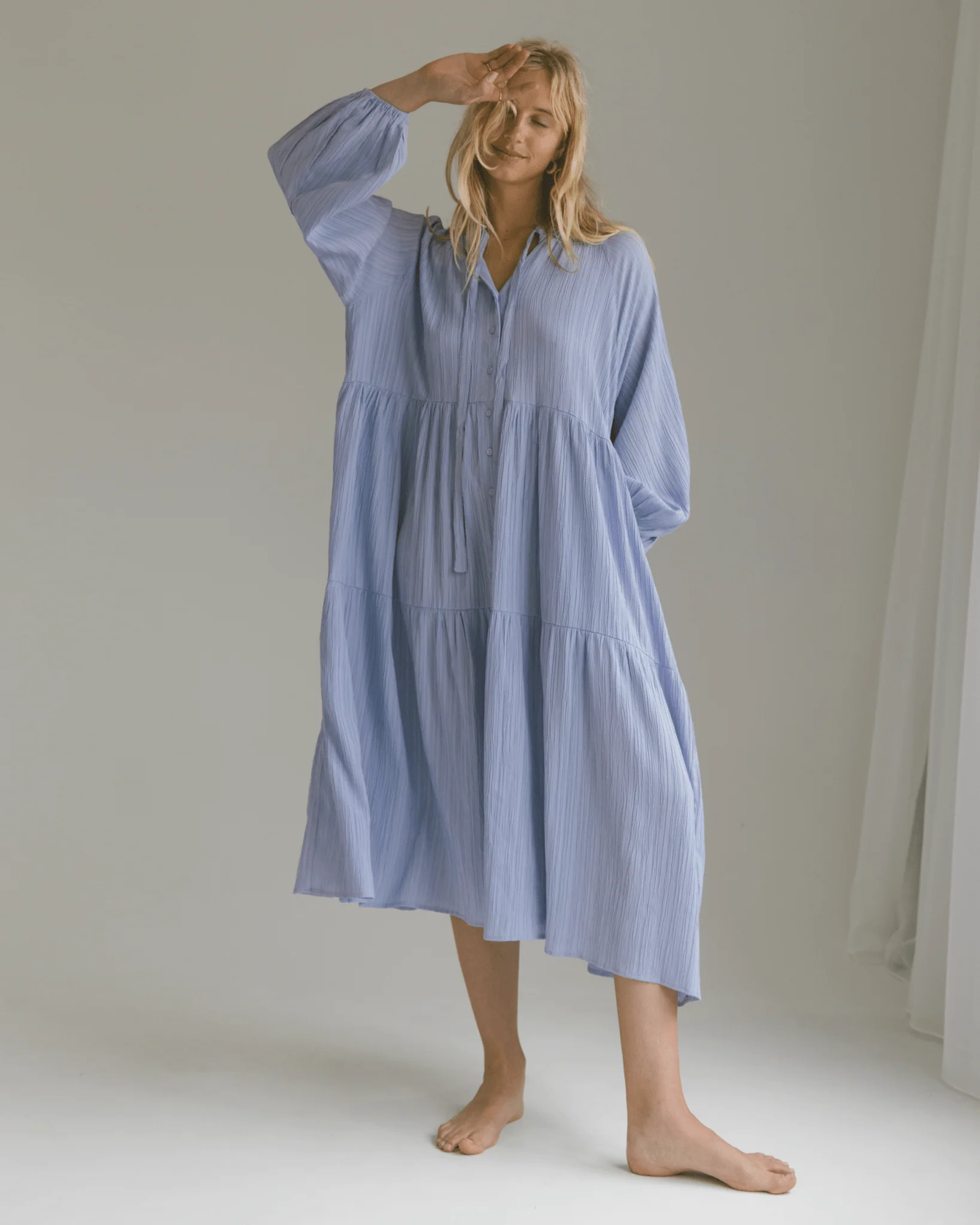 FINAL SALE | Maxi Ruby Smock Dress | Purple Crepe - Image 14