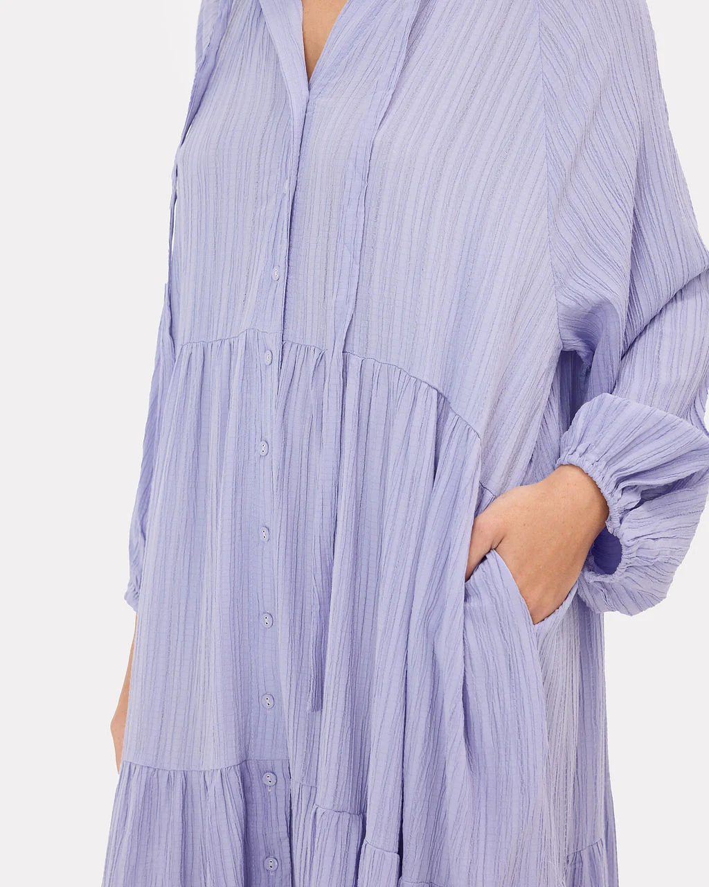 FINAL SALE | Maxi Ruby Smock Dress | Purple Crepe - Image 2