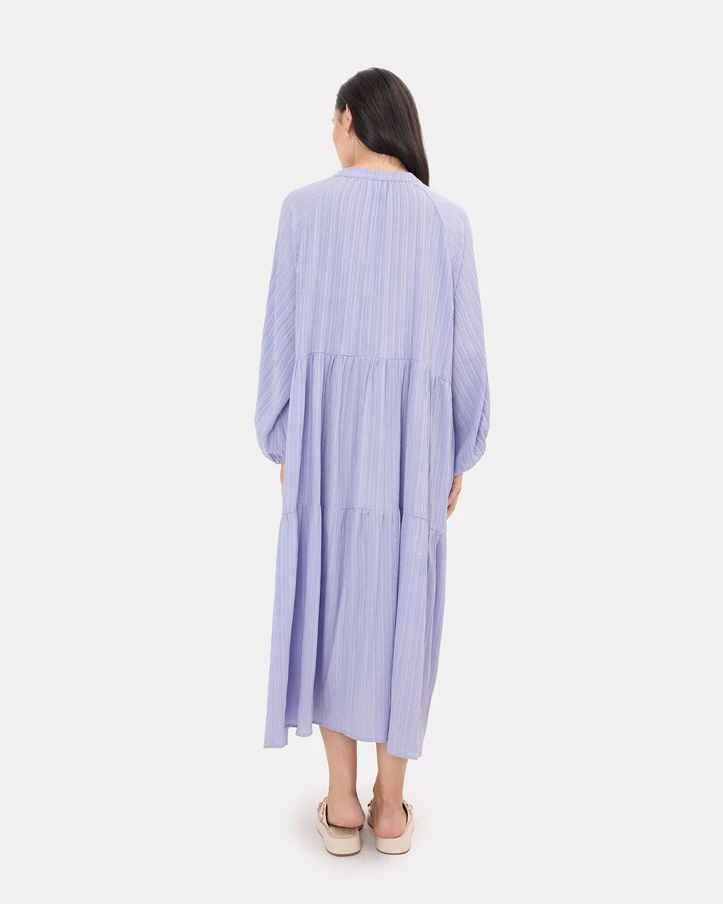 FINAL SALE | Maxi Ruby Smock Dress | Purple Crepe - Image 4