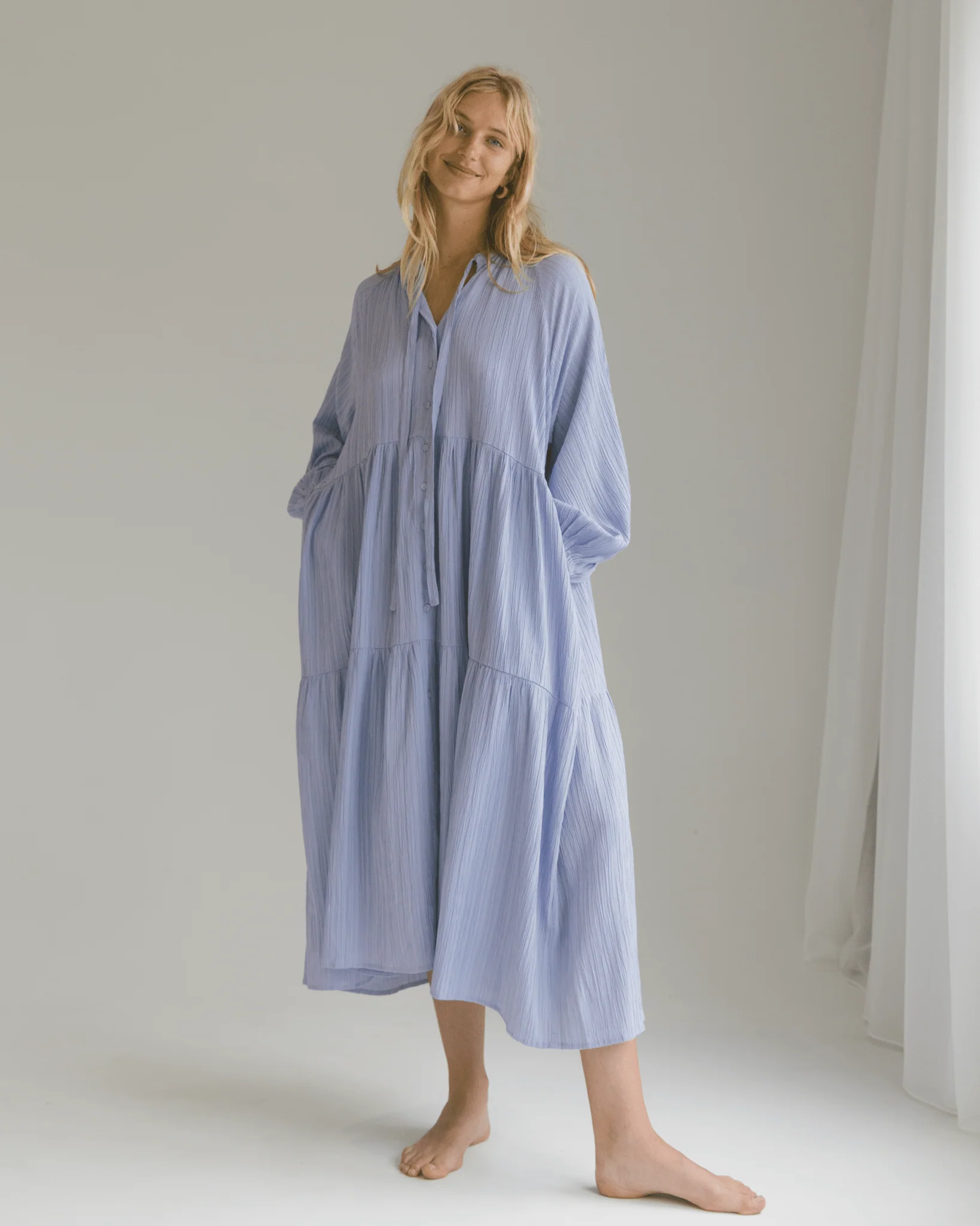 FINAL SALE | Maxi Ruby Smock Dress | Purple Crepe - Image 5