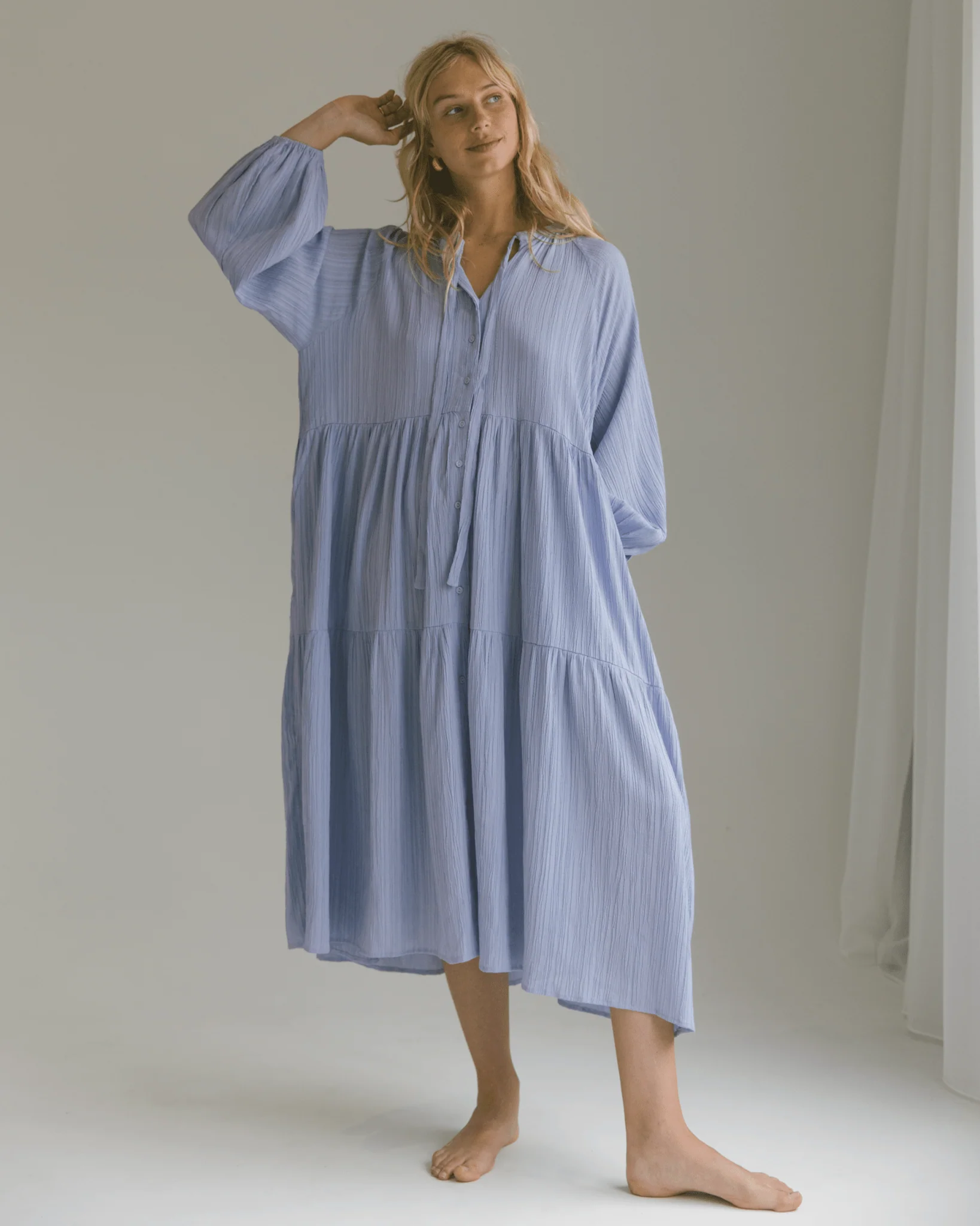 FINAL SALE | Maxi Ruby Smock Dress | Purple Crepe - Image 7