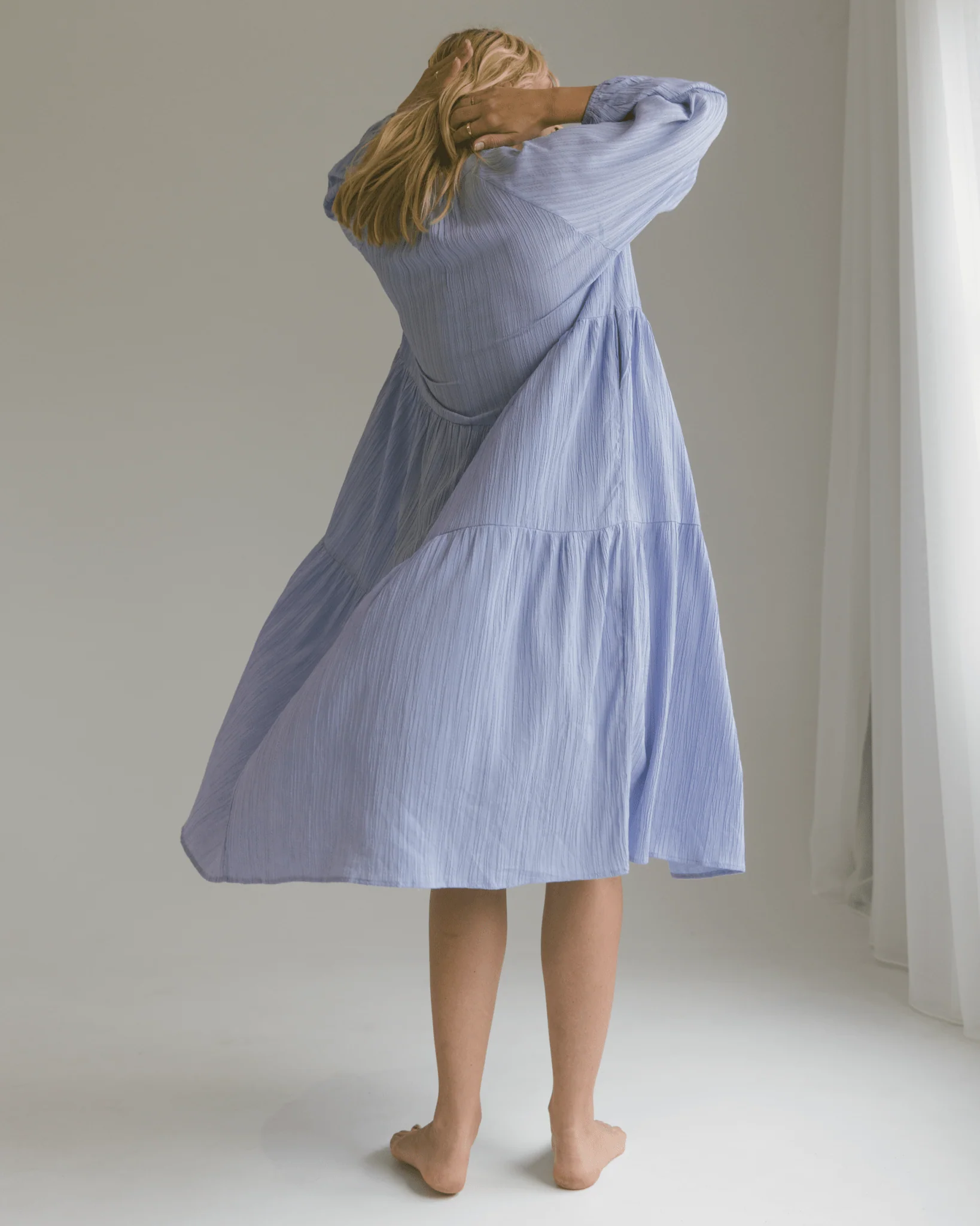 FINAL SALE | Maxi Ruby Smock Dress | Purple Crepe - Image 9