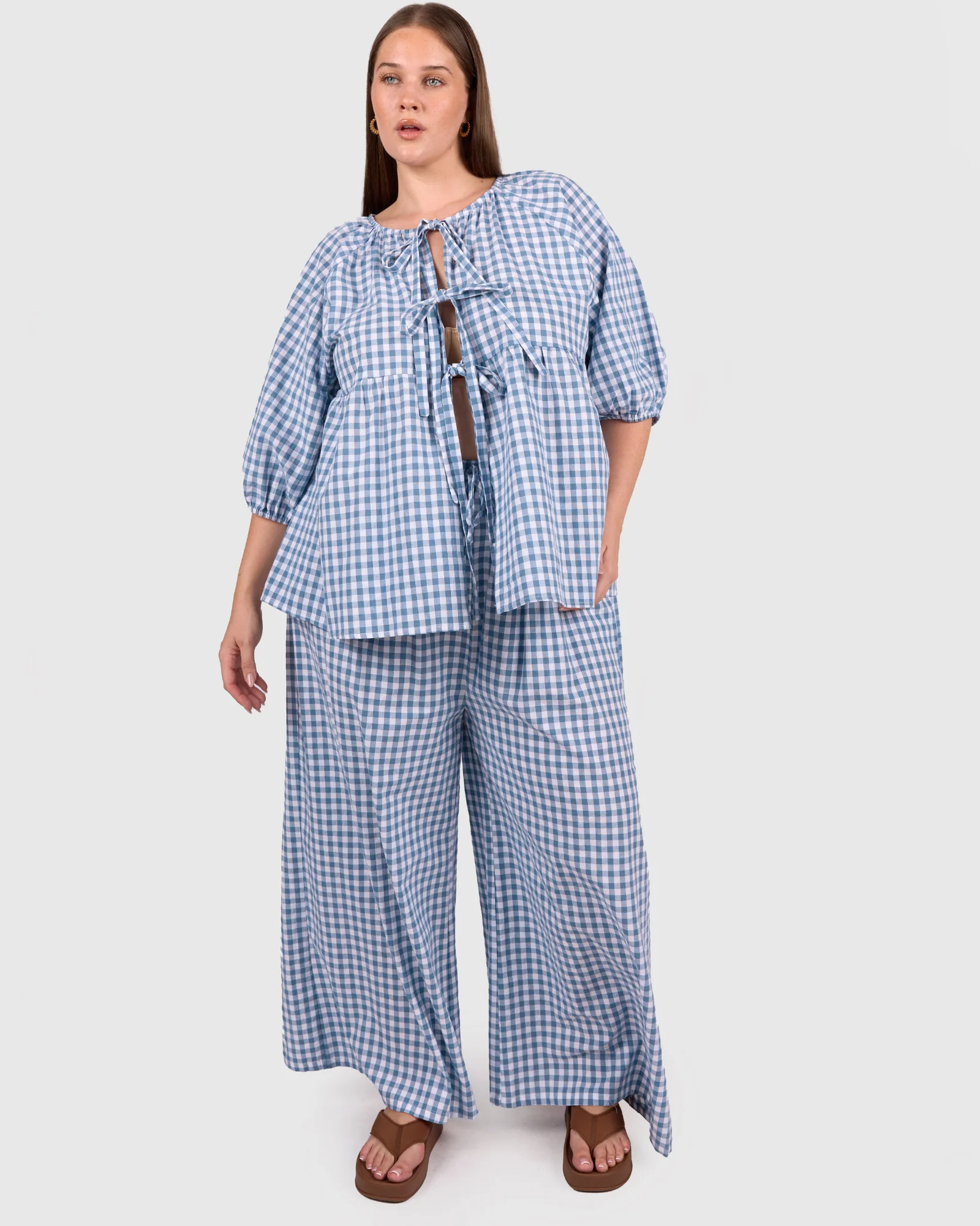 FINAL SALE | Posey Pants | Blue Gingham - Image 4