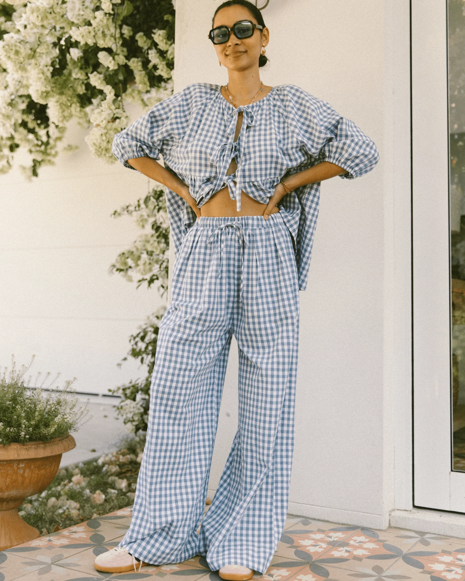 FINAL SALE | Posey Pants | Blue Gingham - Image 6