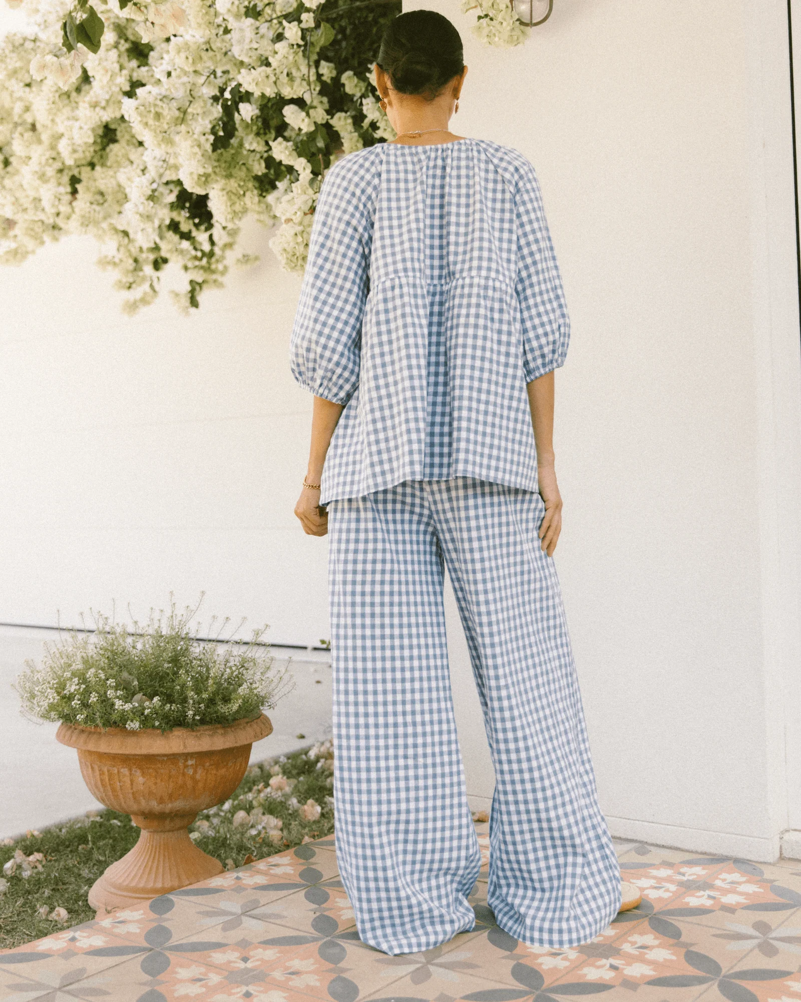 FINAL SALE | Posey Pants | Blue Gingham - Image 7
