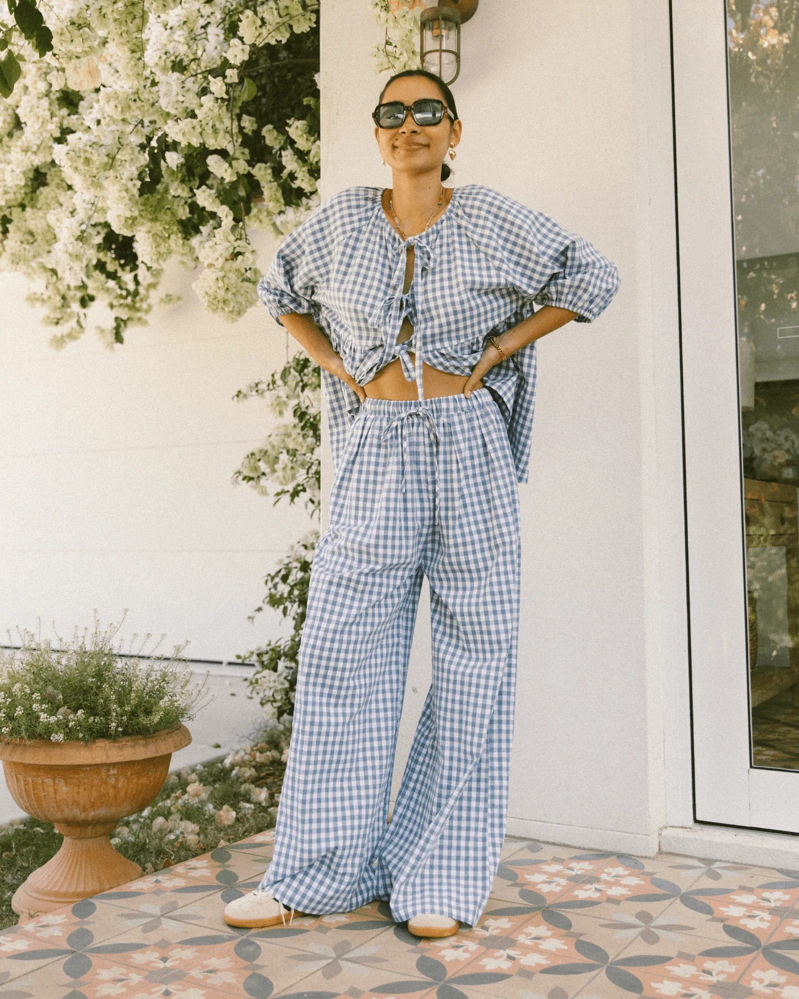 FINAL SALE | Posey Pants | Blue Gingham - Image 9