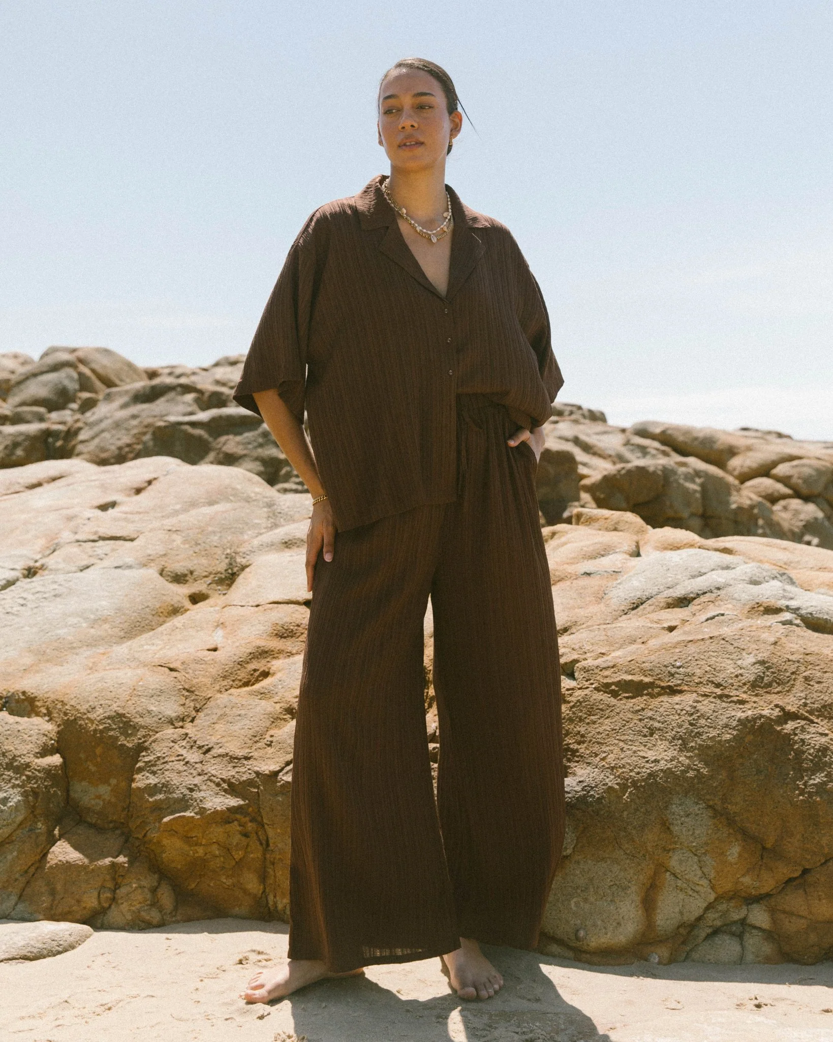 Posey Pants | Brown Crepe - Image 4