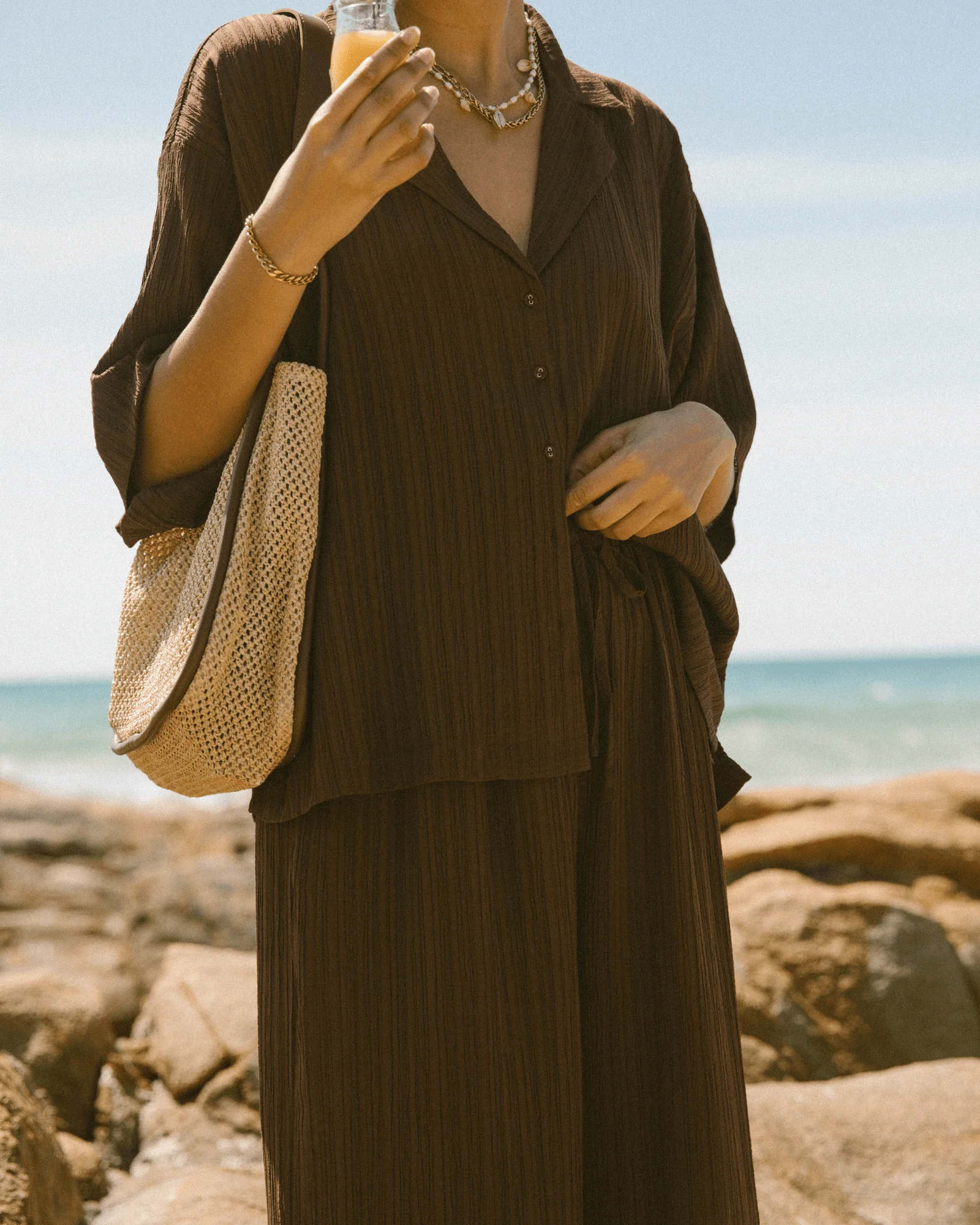 Posey Pants | Brown Crepe - Image 5