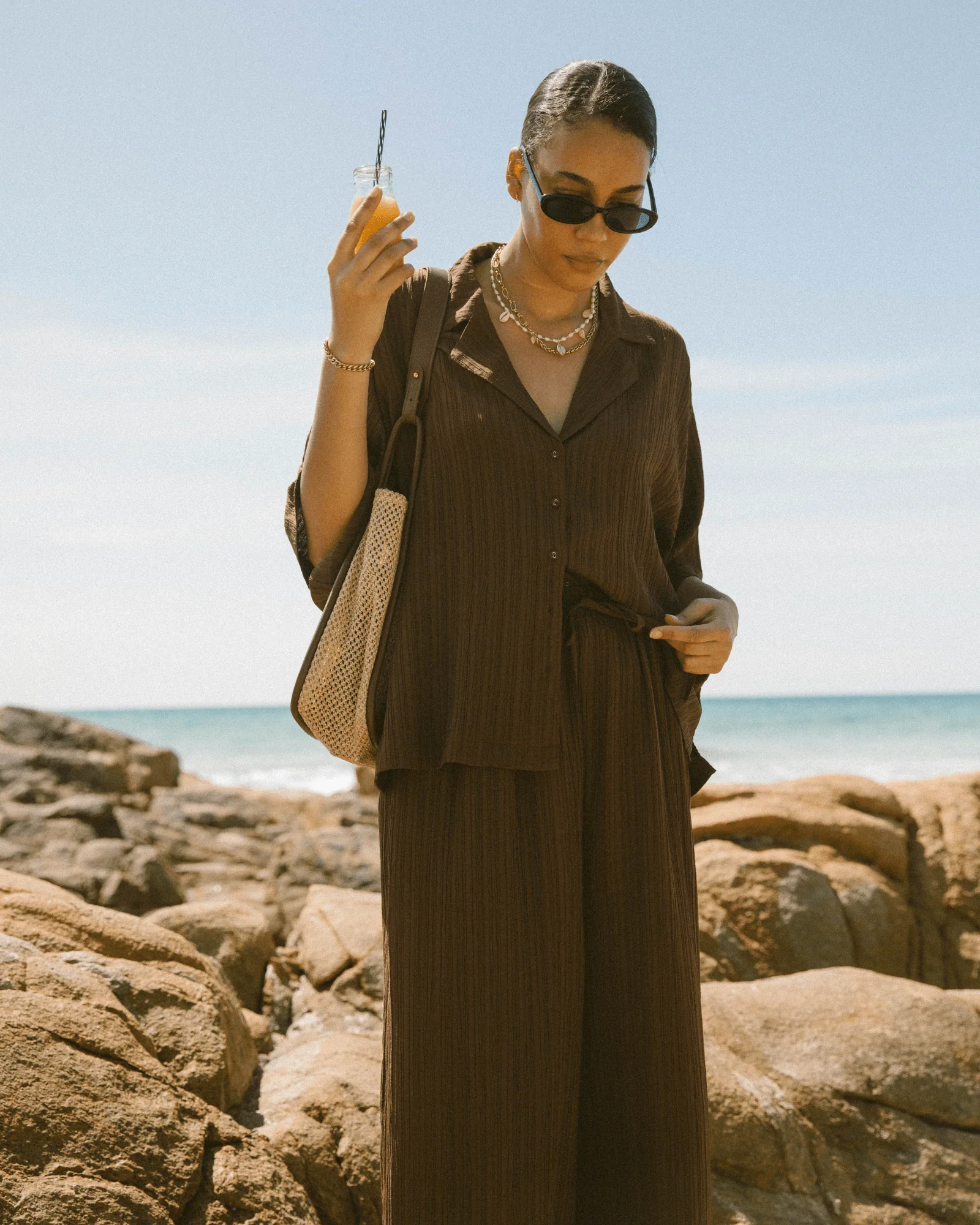 Posey Pants | Brown Crepe - Image 6