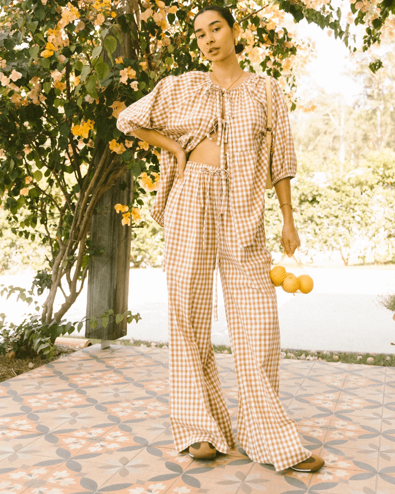 FINAL SALE | Posey Pants | Caramel Gingham - Image 10